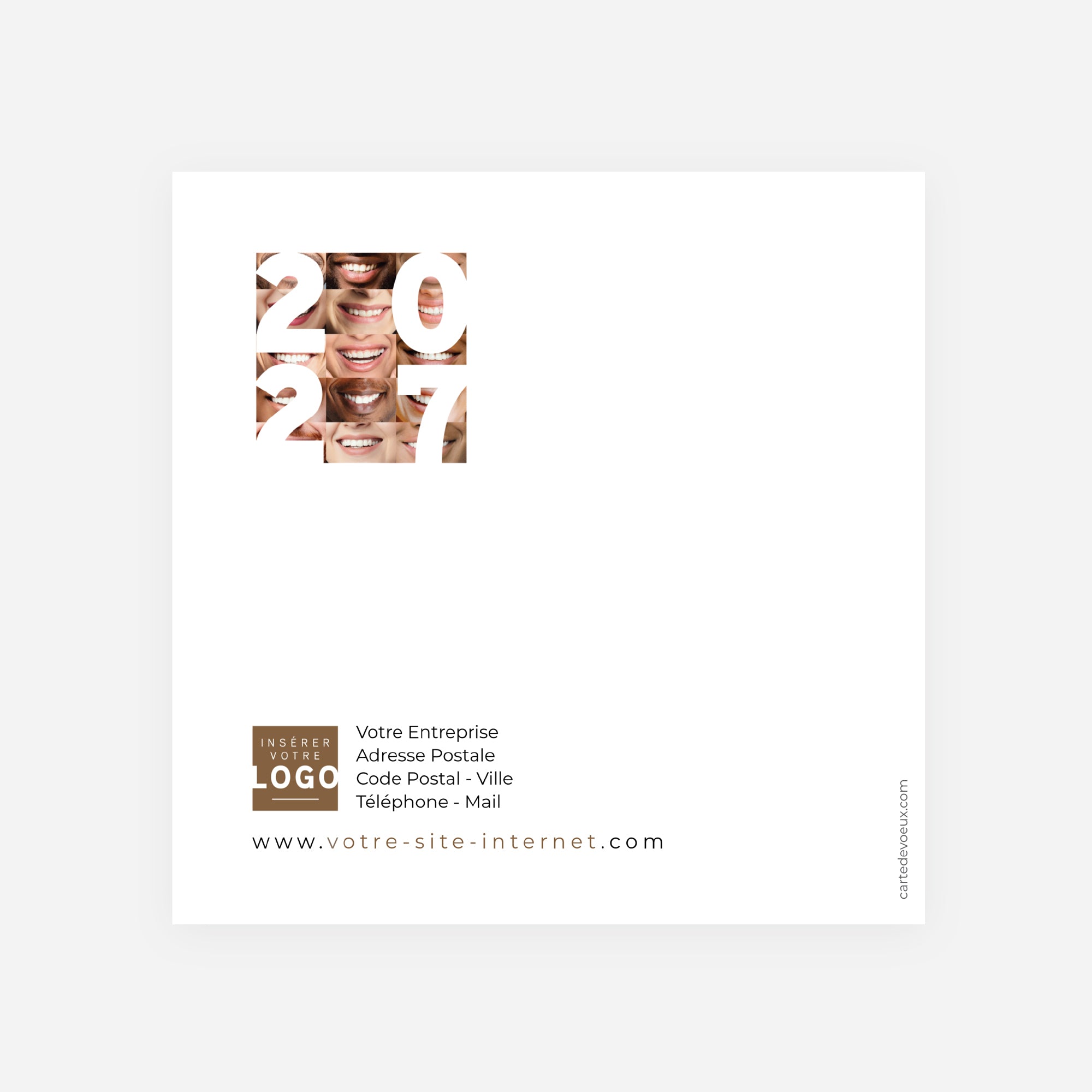 Sourires Partagés | Vœux professionnels • Carte de voeux • Carré double photo N° 3
