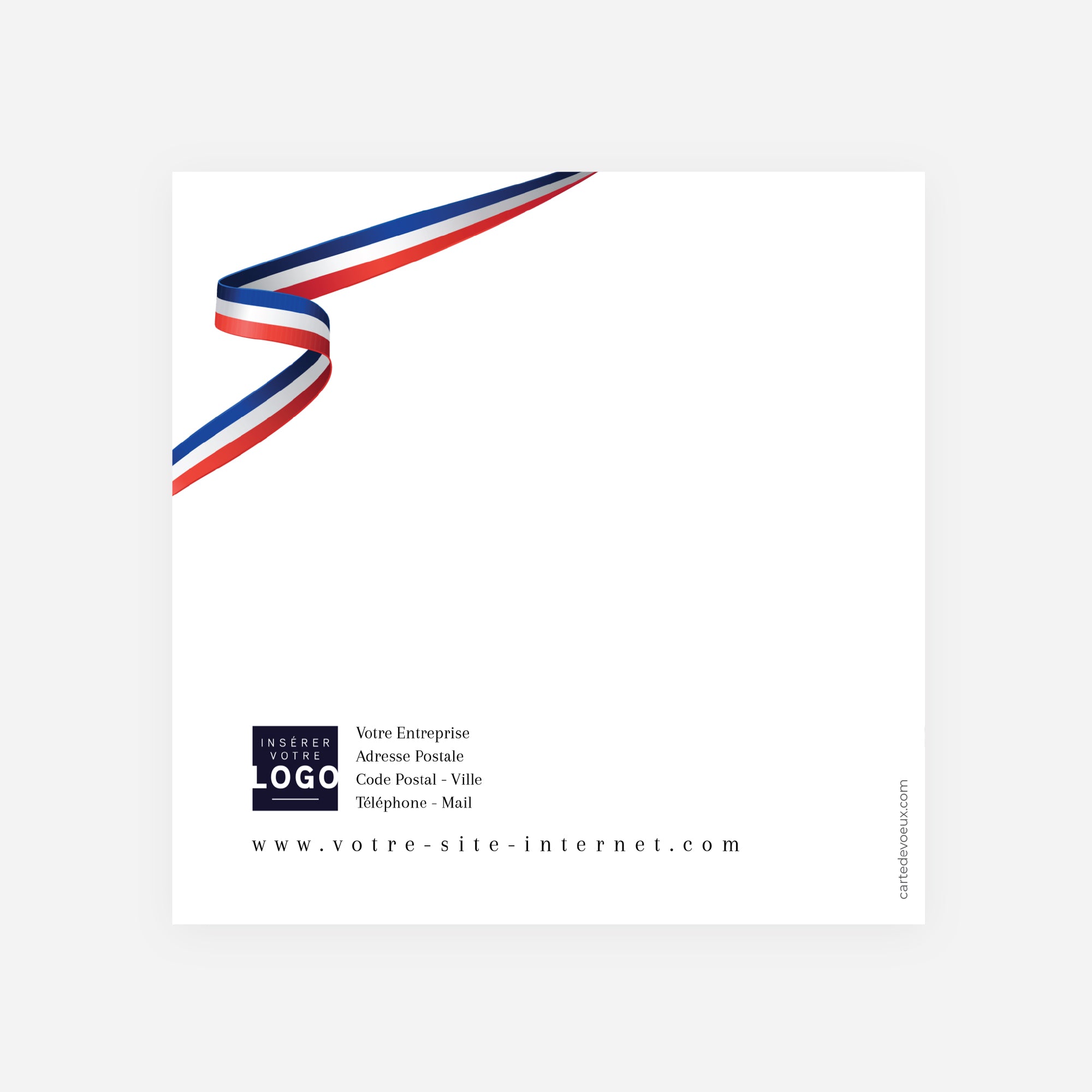 Ruban Tricolore | Vœux professionnels • Carte de voeux • Carré double photo N° 3