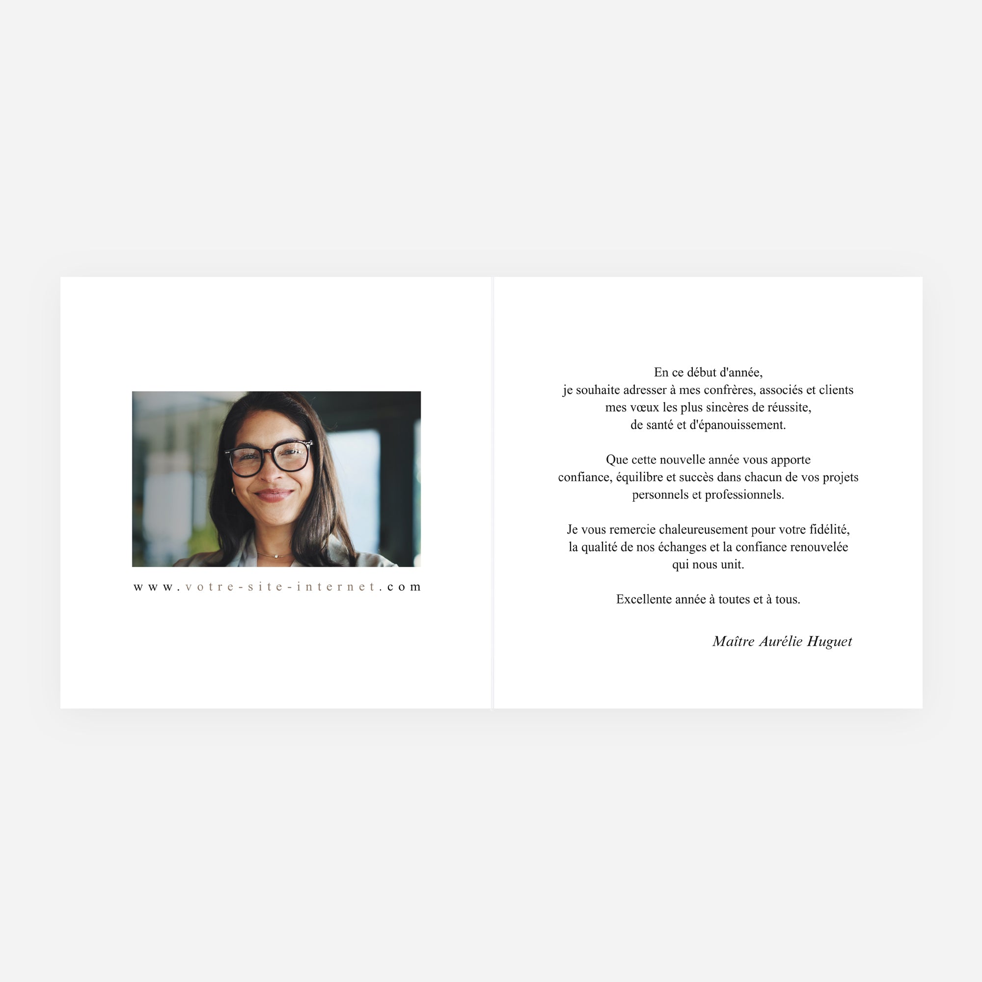 À Vos Côtés | Vœux professionnels • Carte de voeux • Carré double photo N° 2