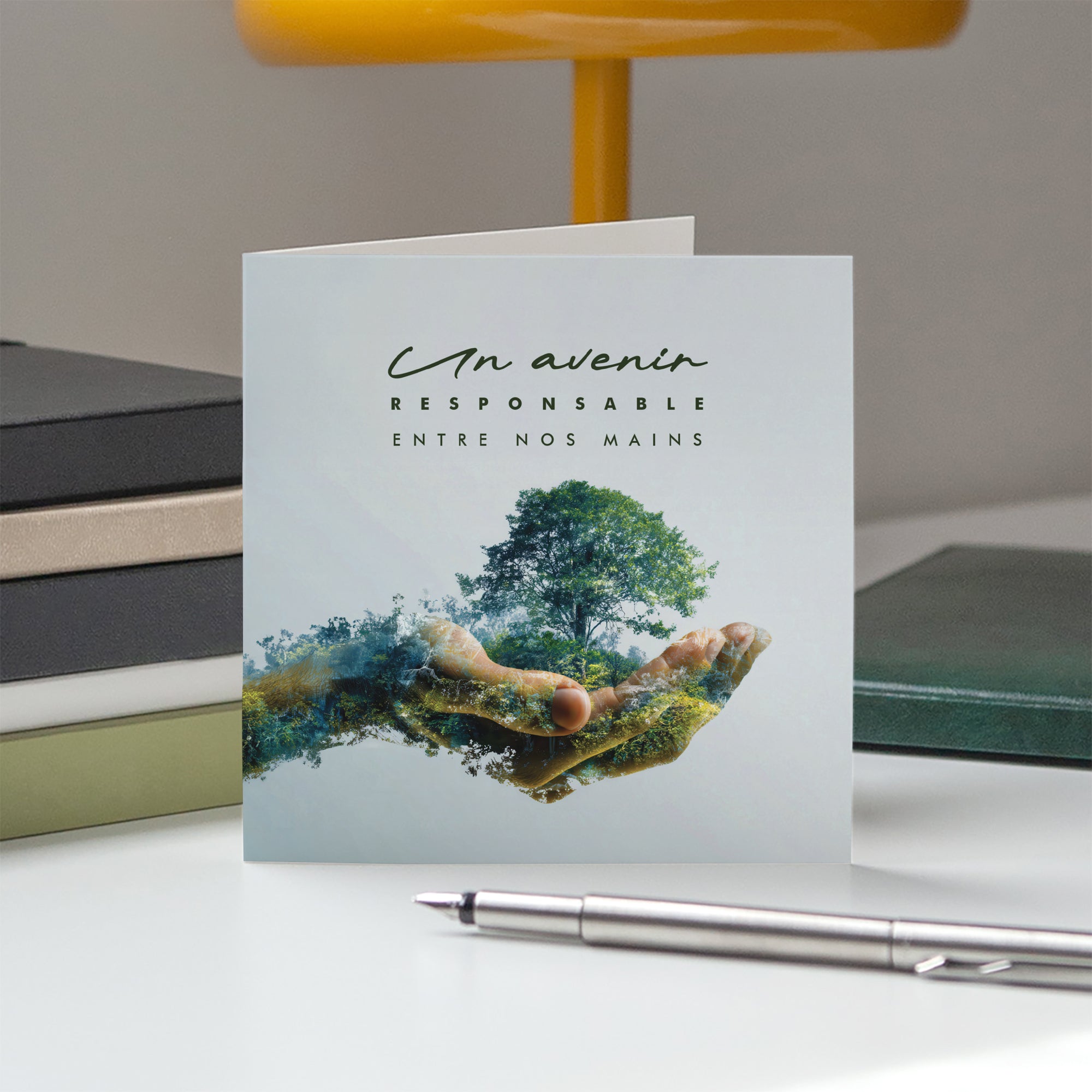 Héritage Durable | Vœux professionnels • Carte de voeux • Carré double photo N° 5