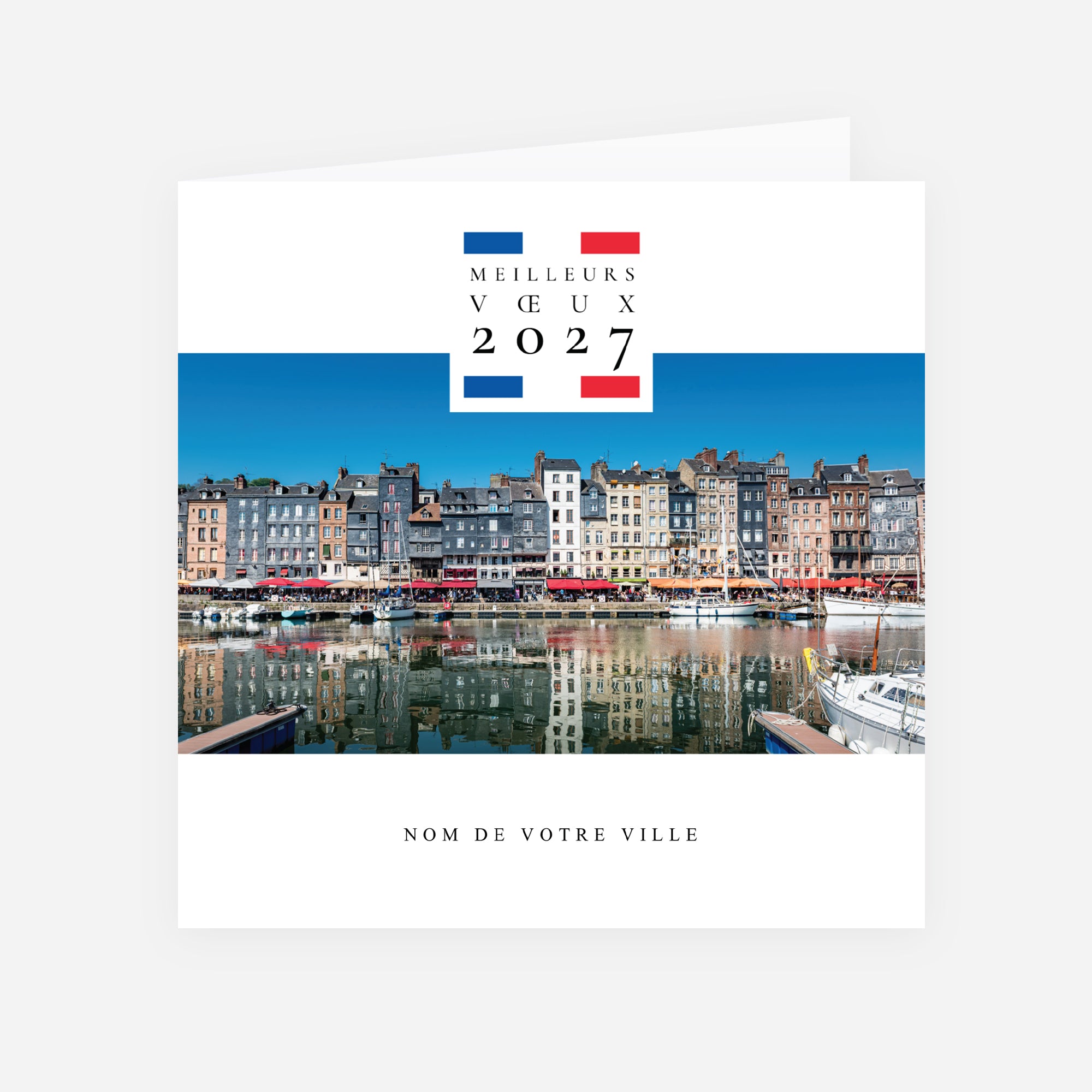Reflets Français | Vœux professionnels • Carte de voeux • Carré double photo N° 1
