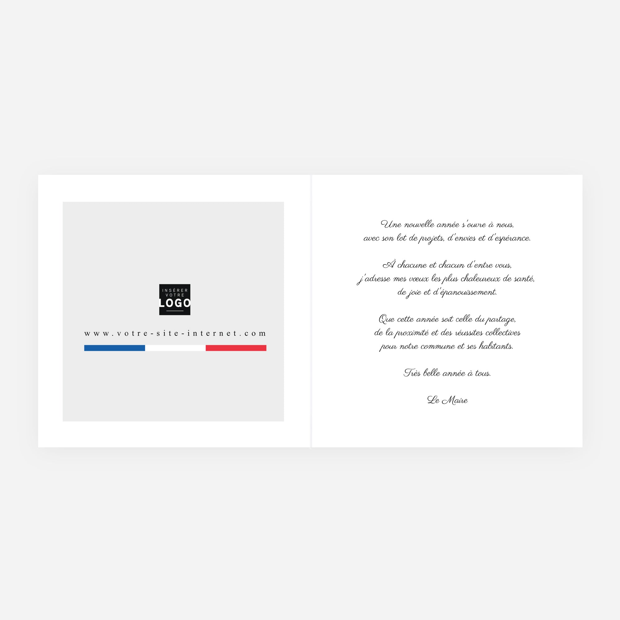 Reflets Français | Vœux professionnels • Carte de voeux • Carré double photo N° 2