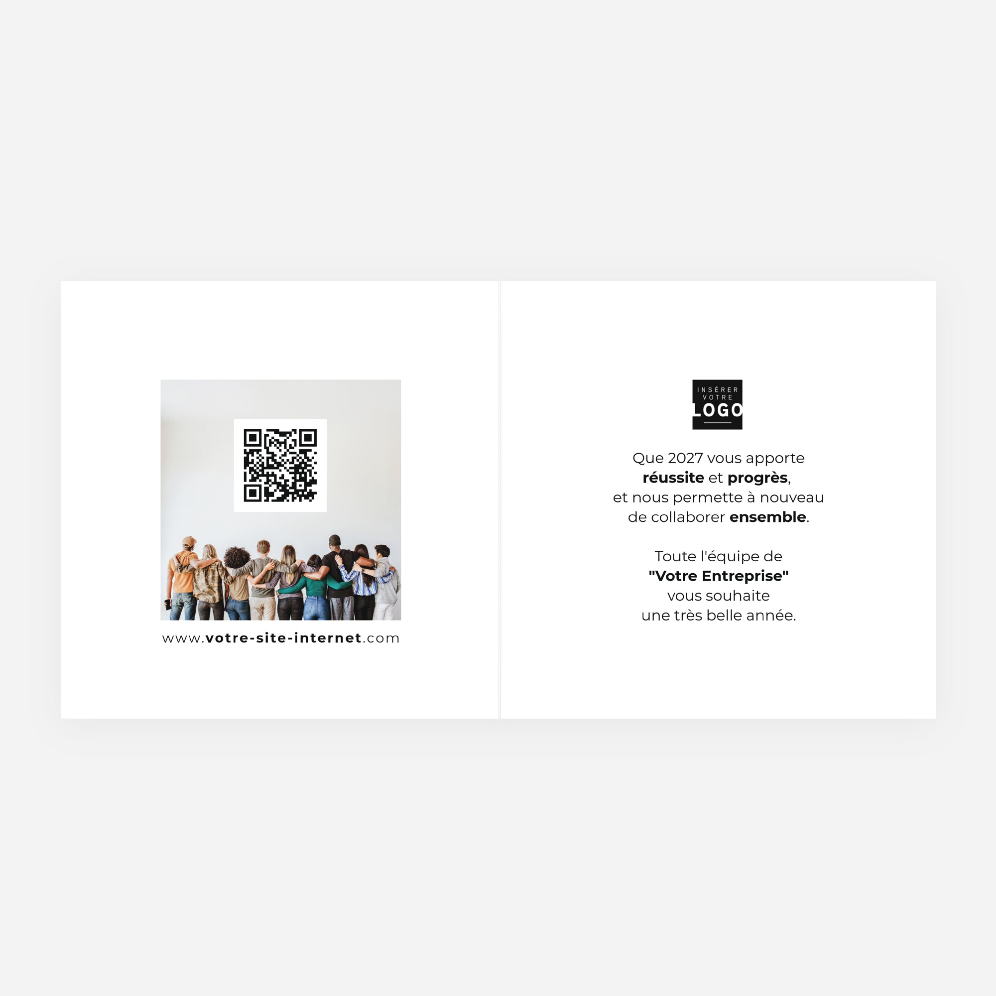 Le Lien | Vœux professionnels • Carte de voeux • Carré double photo N° 2