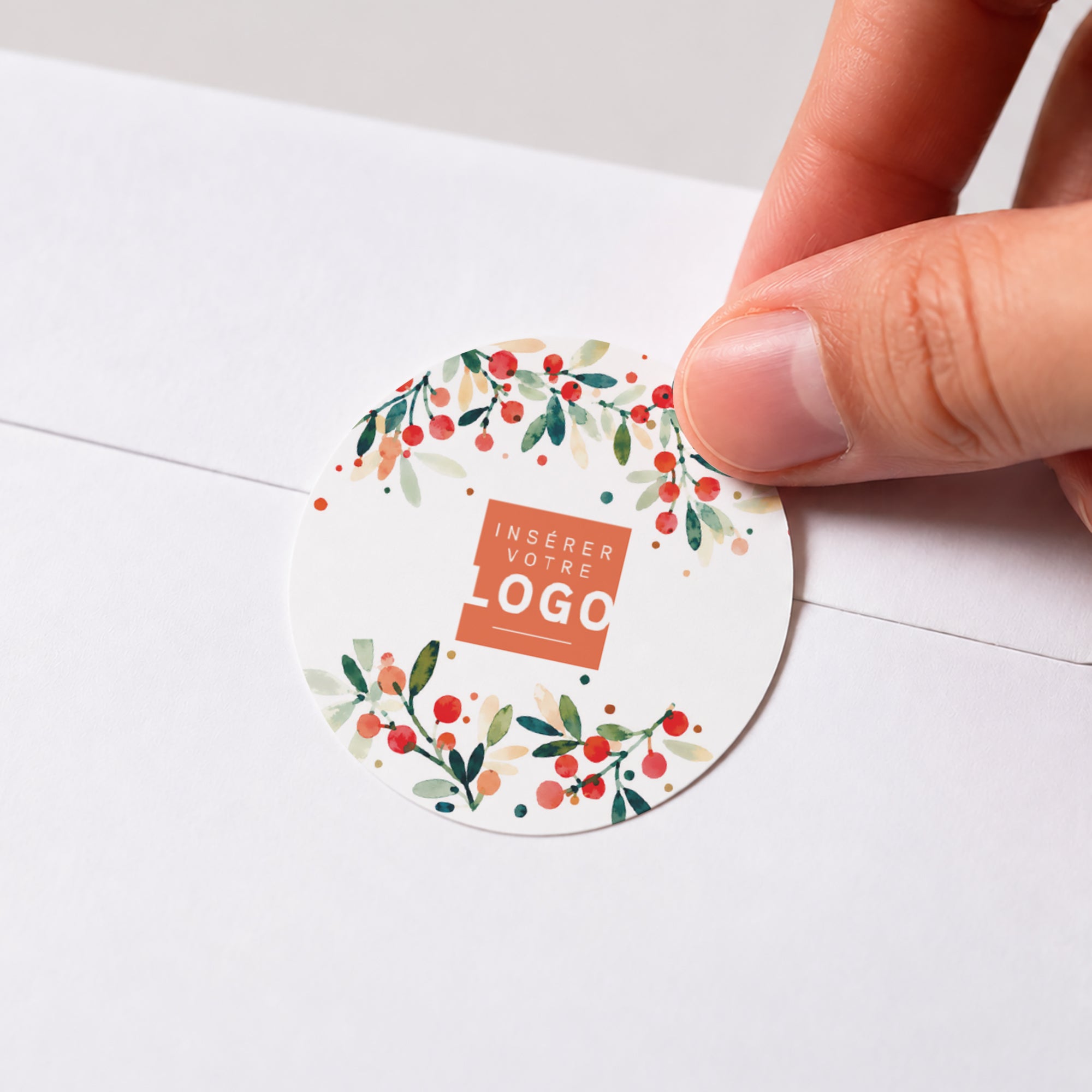 Aquarelle Houx | Vœux professionnels • Sticker • Rond photo N° 1