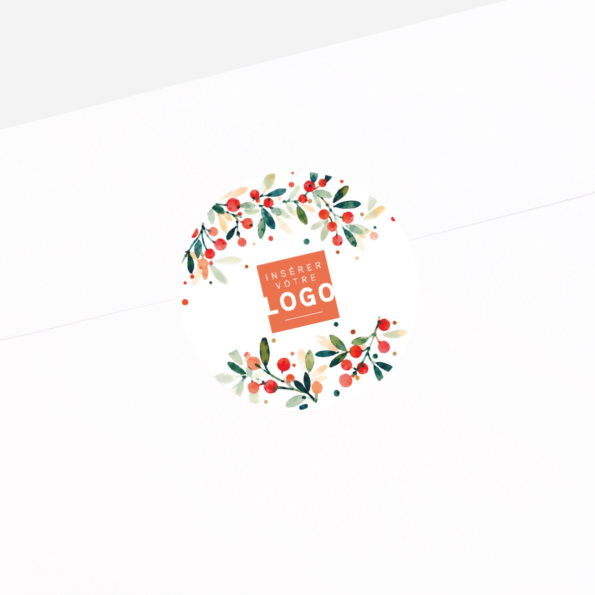Aquarelle Houx | Vœux professionnels • Sticker • Rond photo N° 2