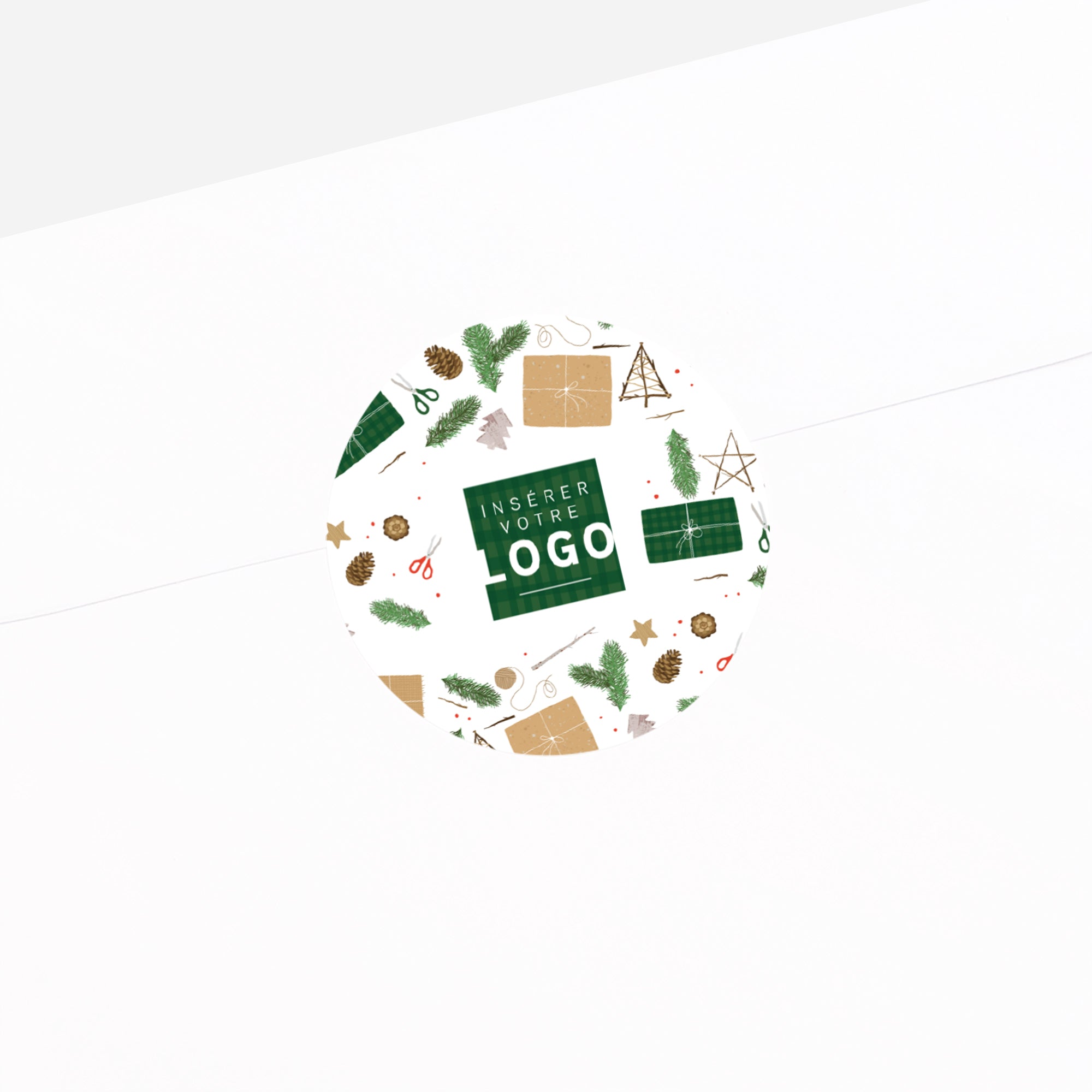 Déco noël | Vœux professionnels • Sticker • Rond photo N° 2