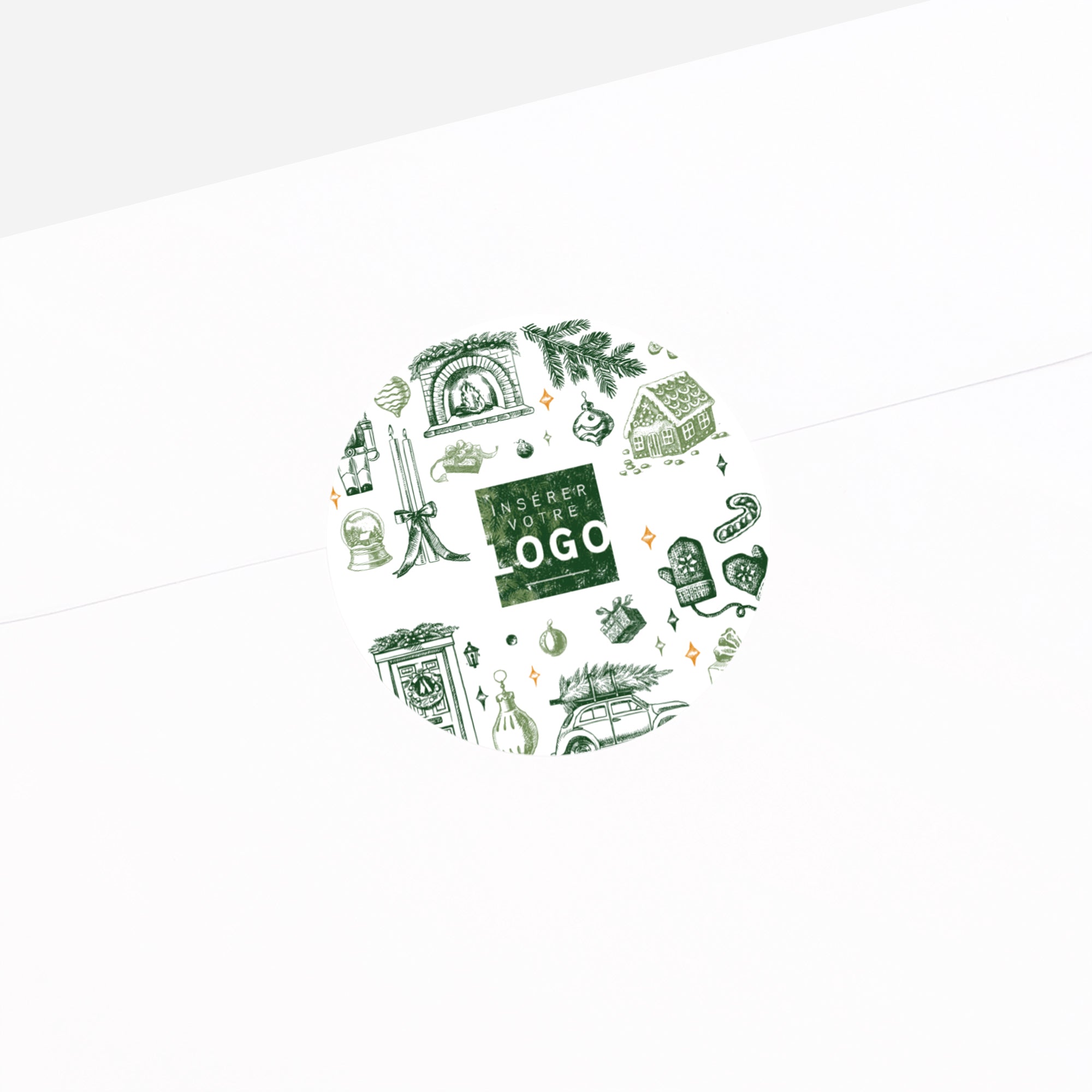 Gravures Noël | Vœux professionnels • Sticker • Rond photo N° 2