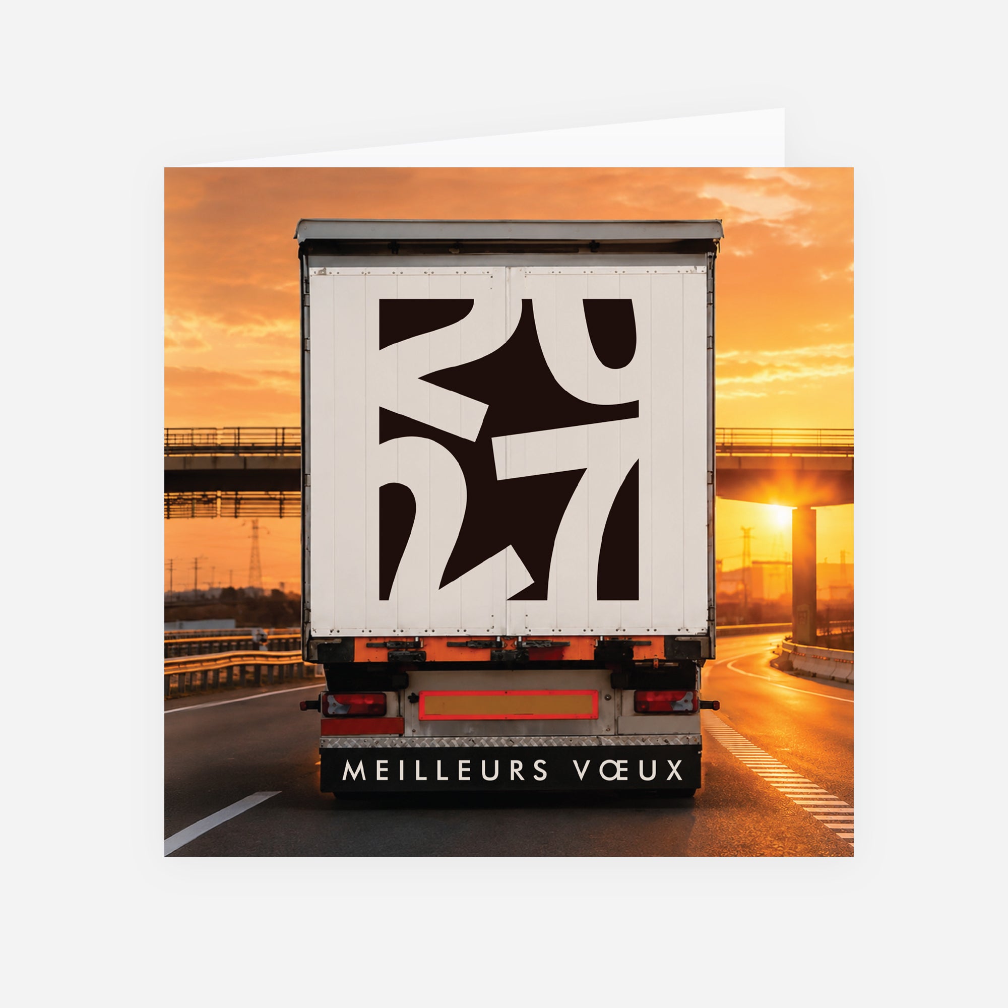 En Route vers Demain | Vœux professionnels • Carte de voeux • Carré double photo N° 1