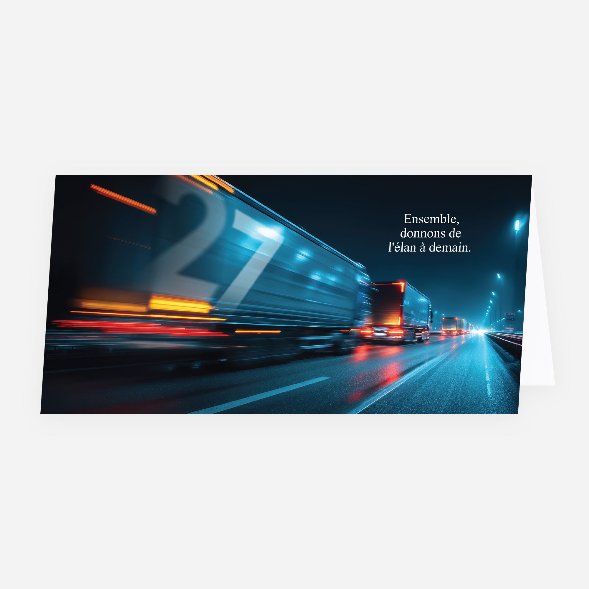 Destination Avenir | Vœux professionnels • Carte de voeux • Rectangle double photo N° 1