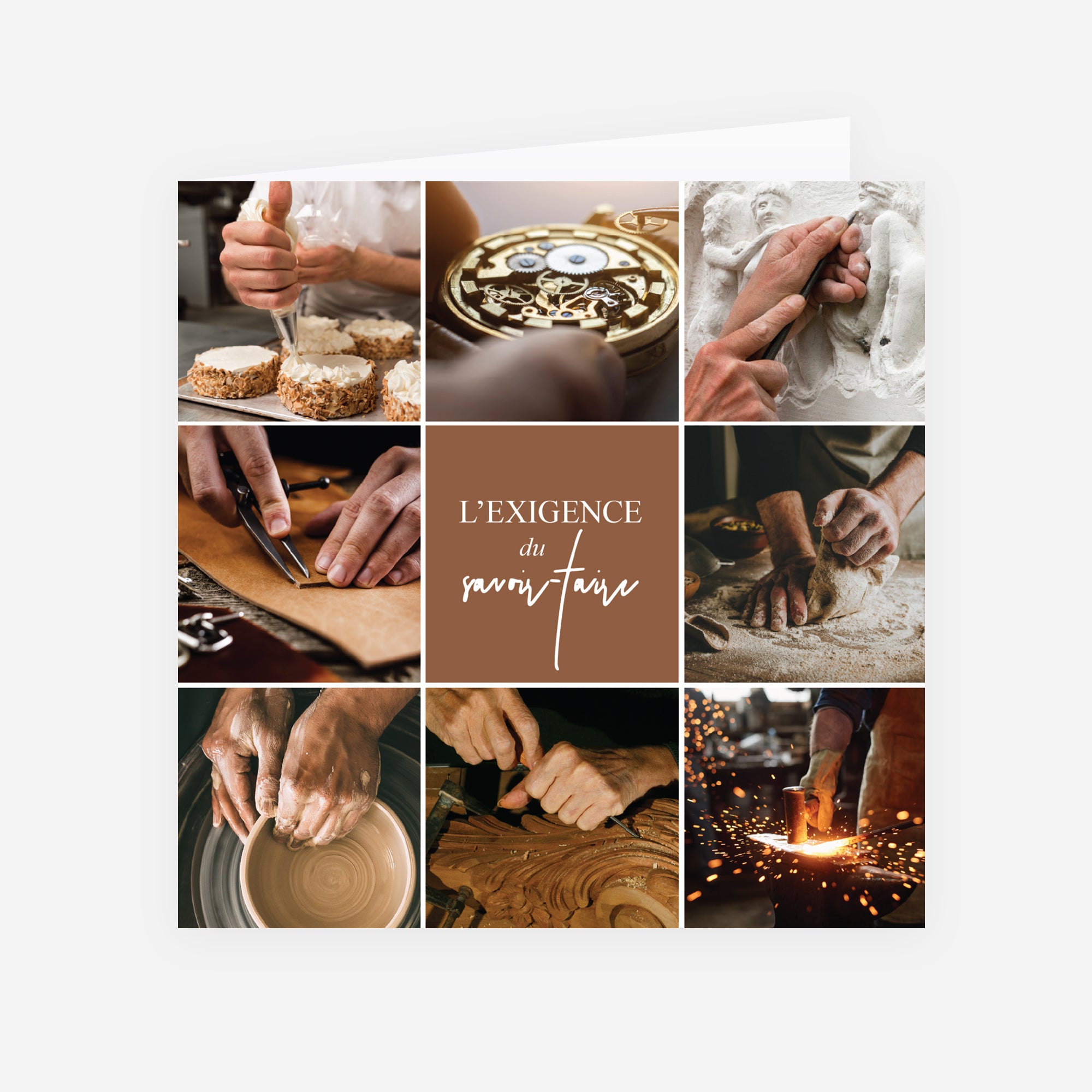 L'Art du Savoir-Faire | Vœux professionnels • Carte de voeux • Carrée pliable photo N° 1