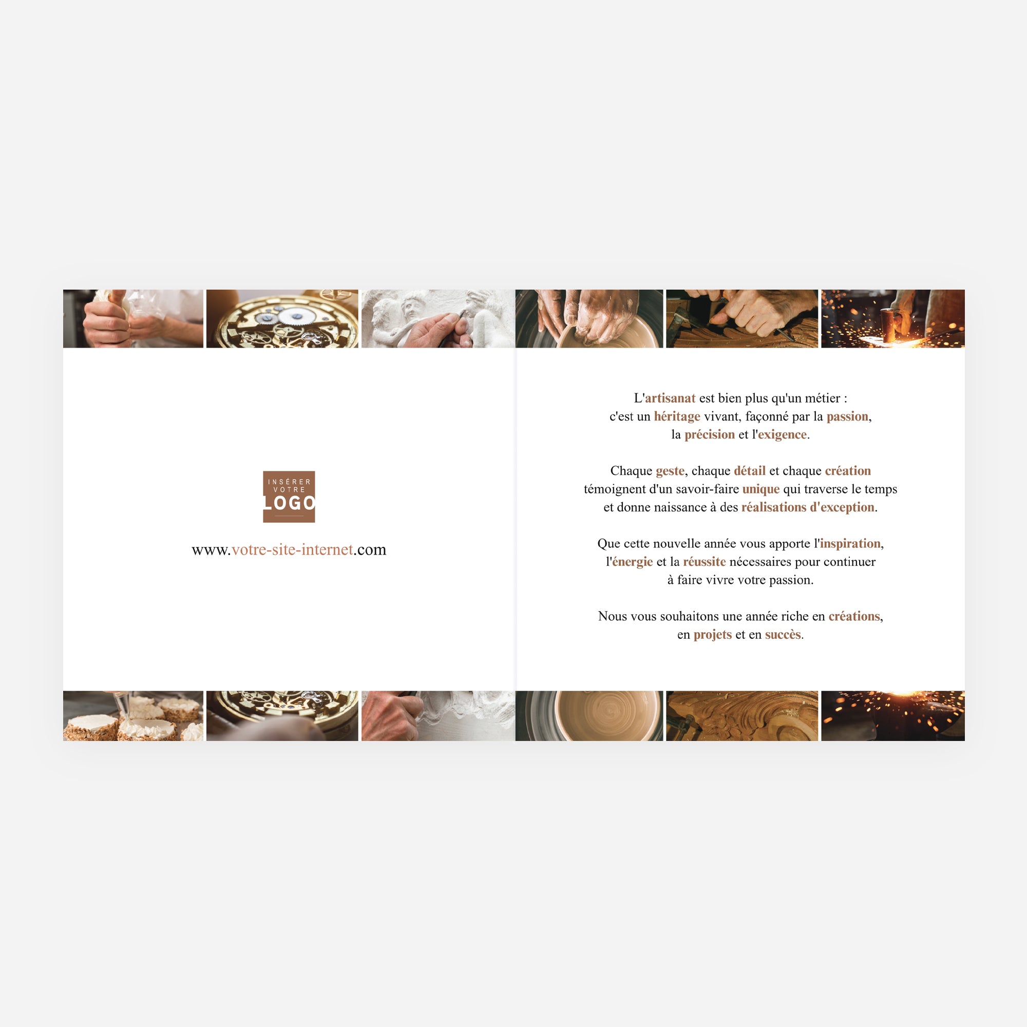 L'Art du Savoir-Faire | Vœux professionnels • Carte de voeux • Carrée pliable photo N° 2