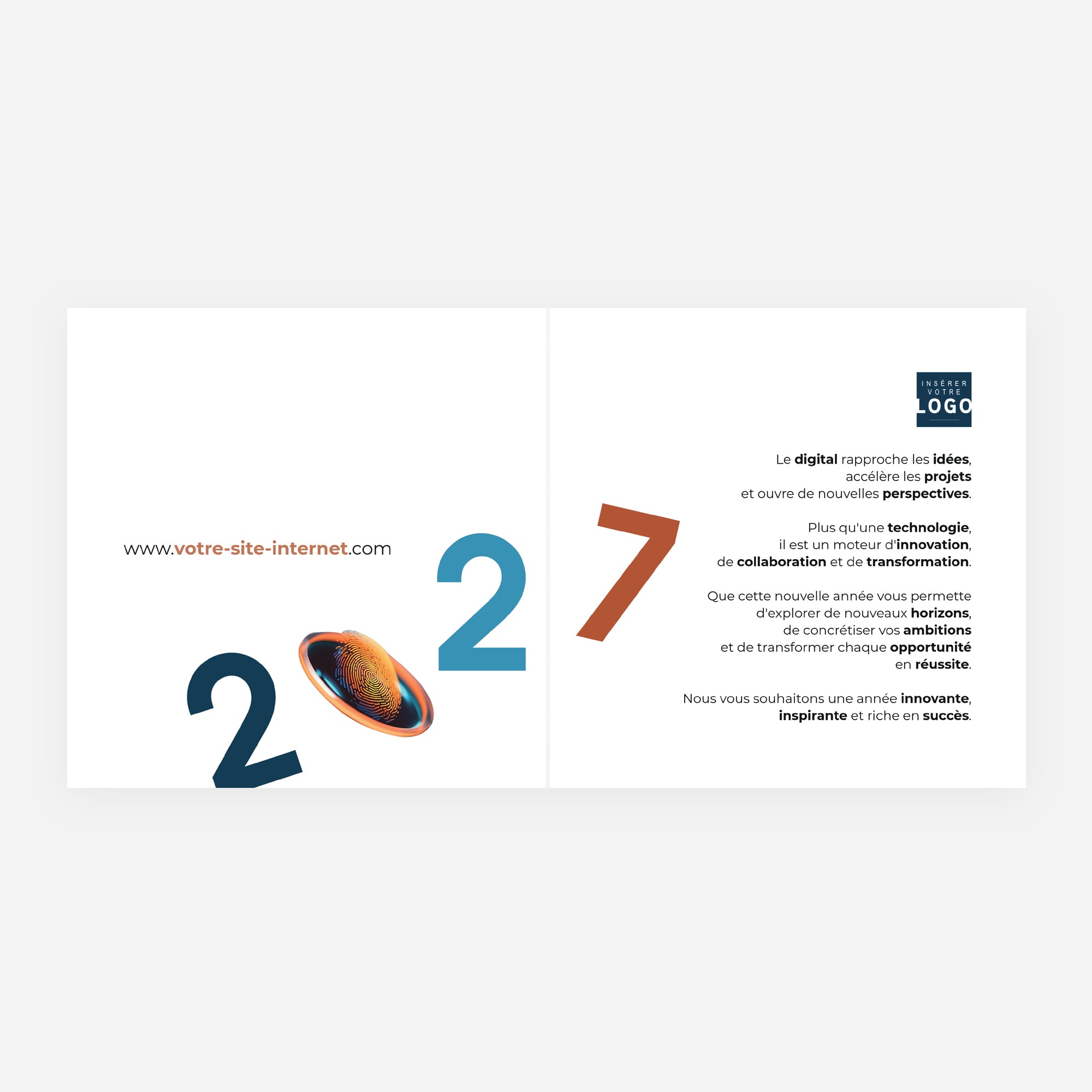 L'Empreinte de l'Innovation | Vœux professionnels • Carte de voeux • Carrée pliable photo N° 2