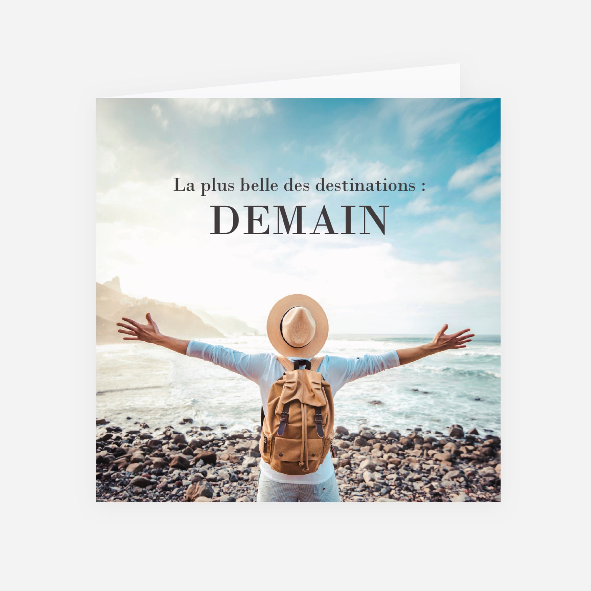 Destination Demain | Vœux professionnels • Carte de voeux • Carrée pliable photo N° 1