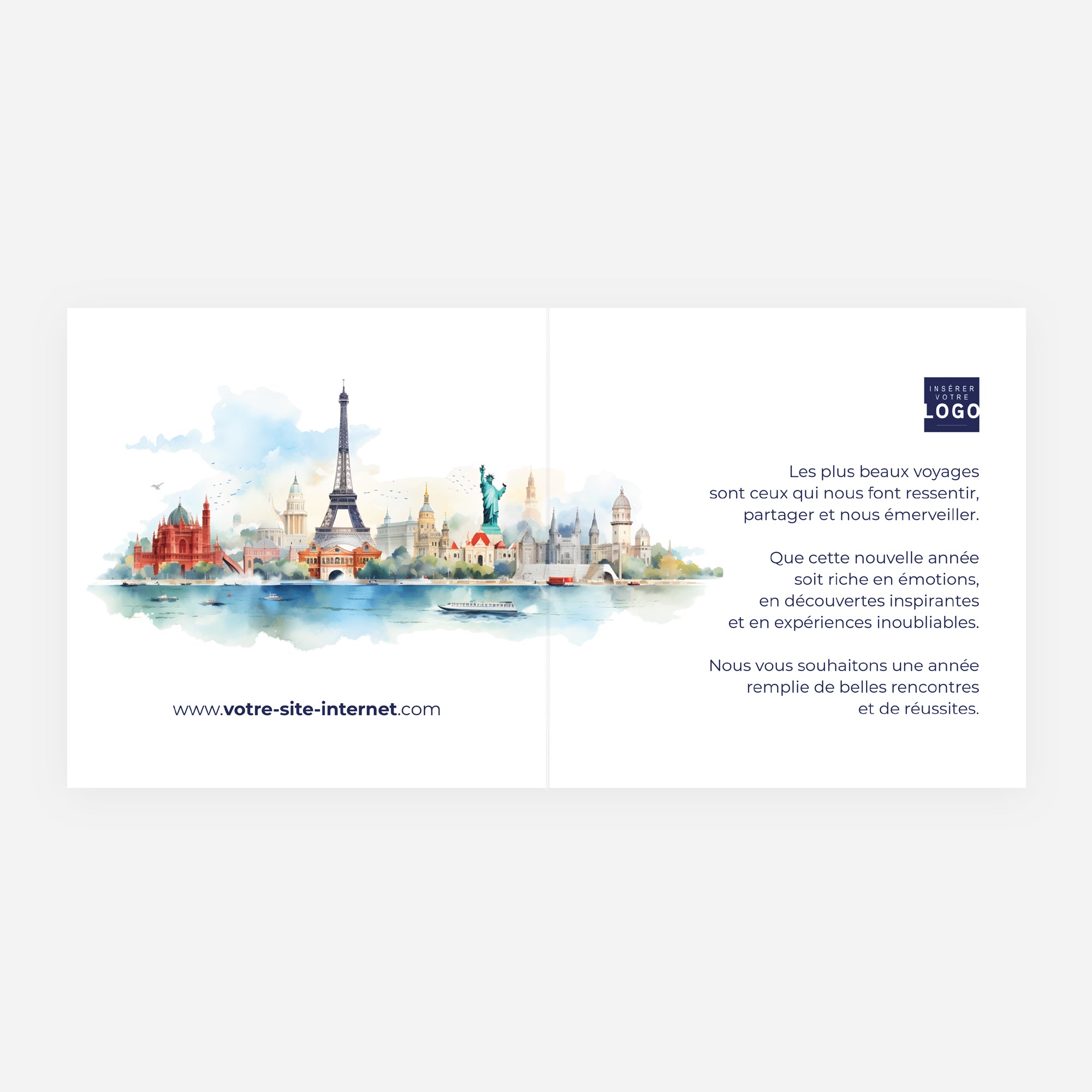 Escales d'Émotions | Vœux professionnels • Carte de voeux • Carrée pliable photo N° 2