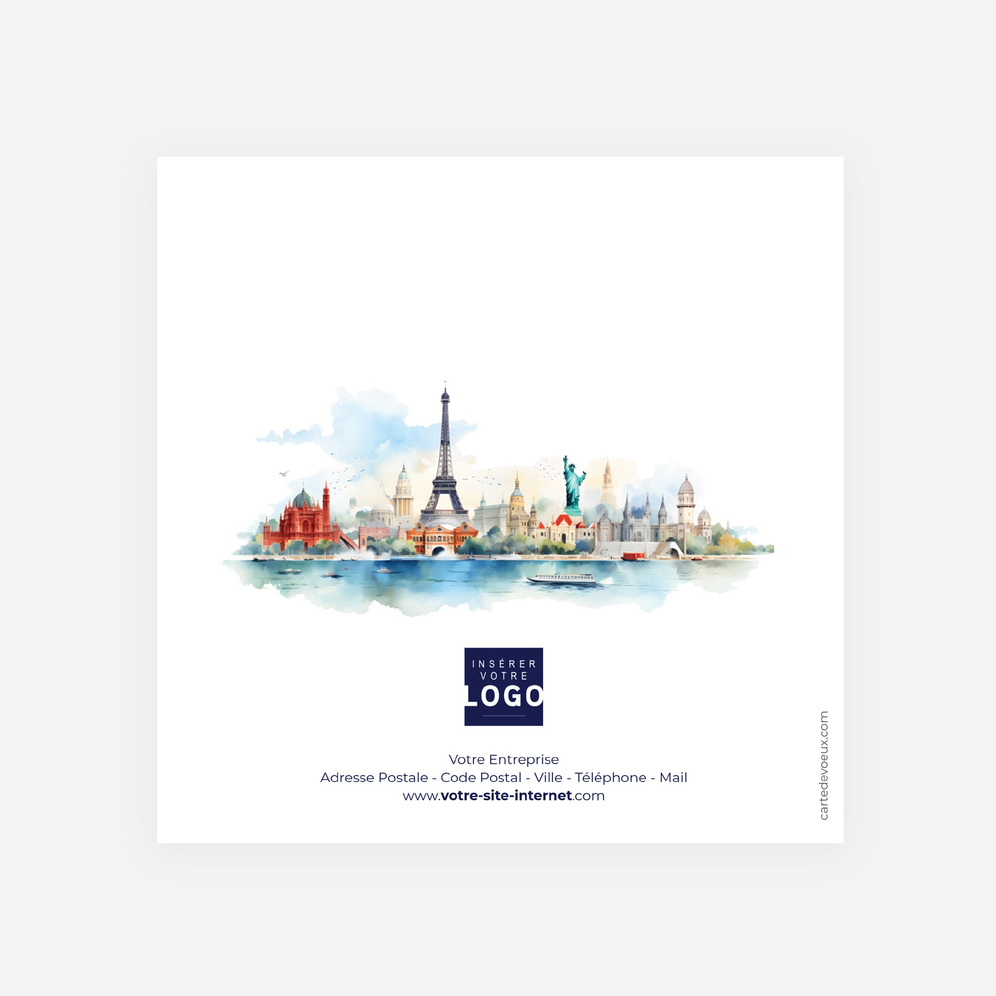Escales d'Émotions | Vœux professionnels • Carte de voeux • Carrée pliable photo N° 3