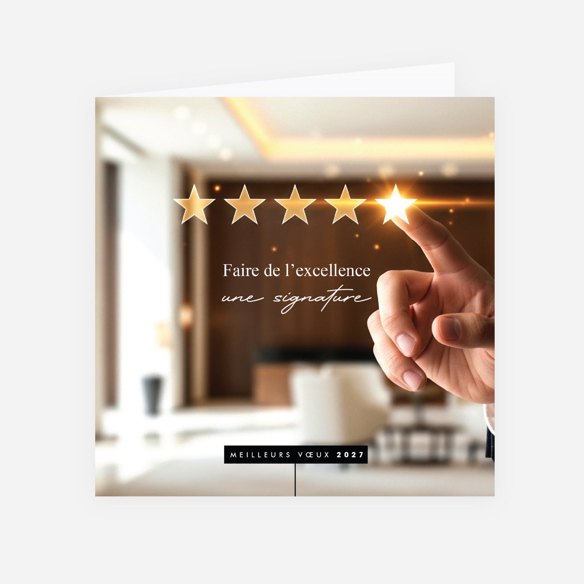 La Signature de l'Excellence | Vœux professionnels • Carte de voeux • Carrée pliable photo N° 1