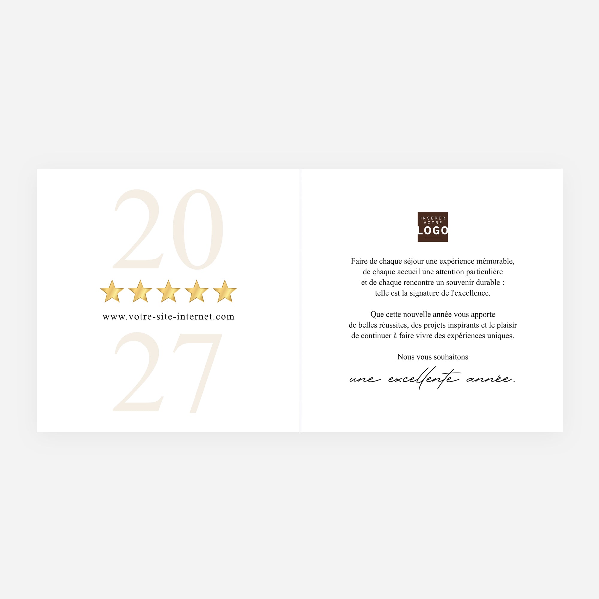 La Signature de l'Excellence | Vœux professionnels • Carte de voeux • Carrée pliable photo N° 2
