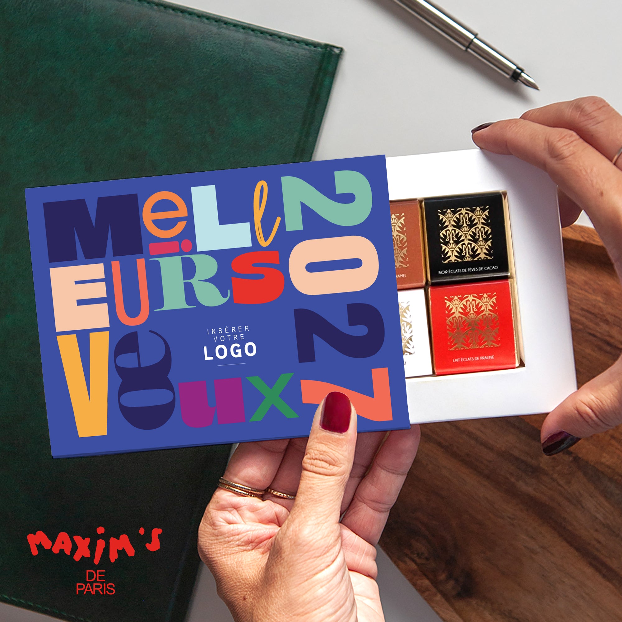 Vœux en Couleurs | Vœux professionnels • Boite chocolat personnalisée • Chocolats Maxim's photo N° 1