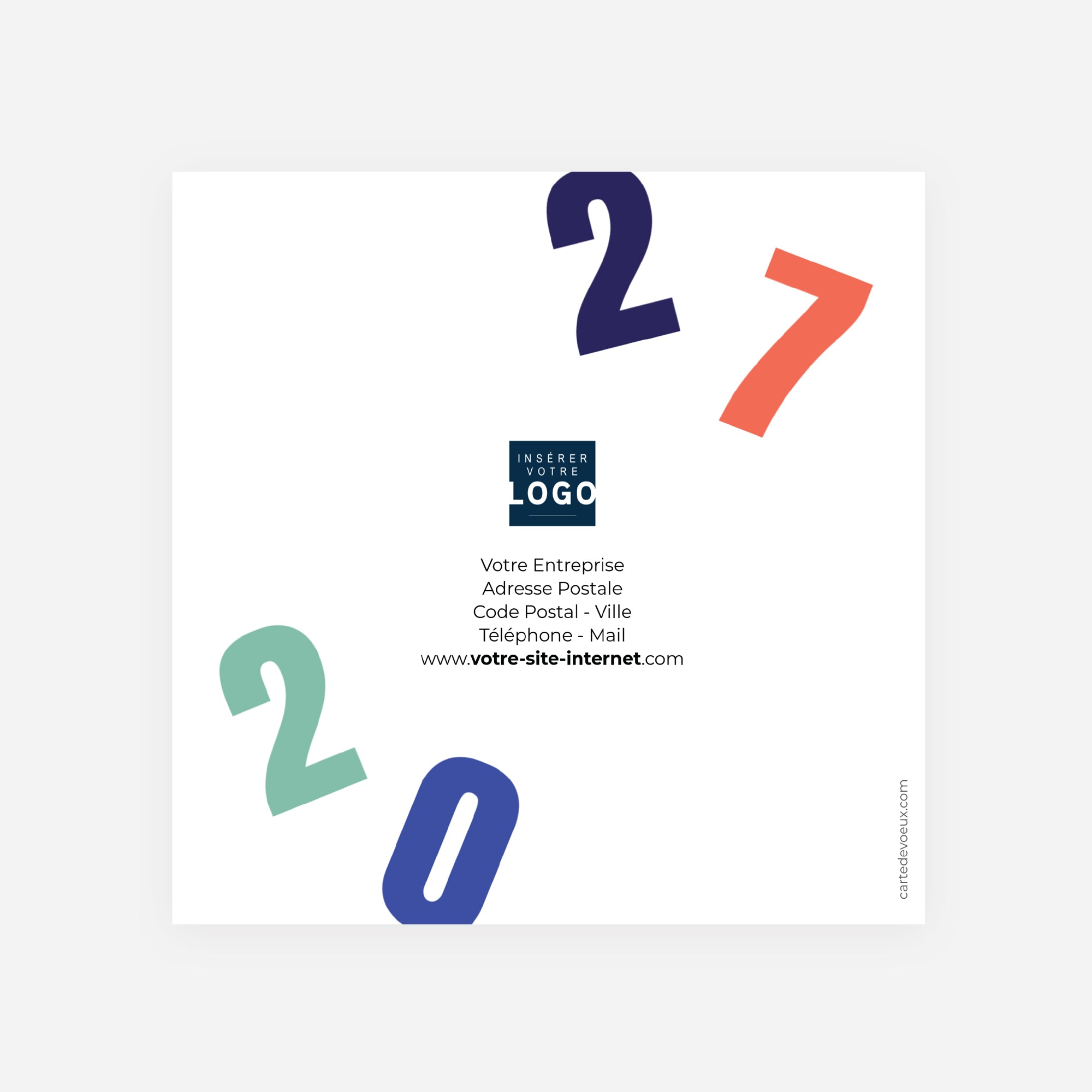 Vœux en Couleurs | Vœux professionnels • Carte de voeux • Carrée pliable photo N° 3