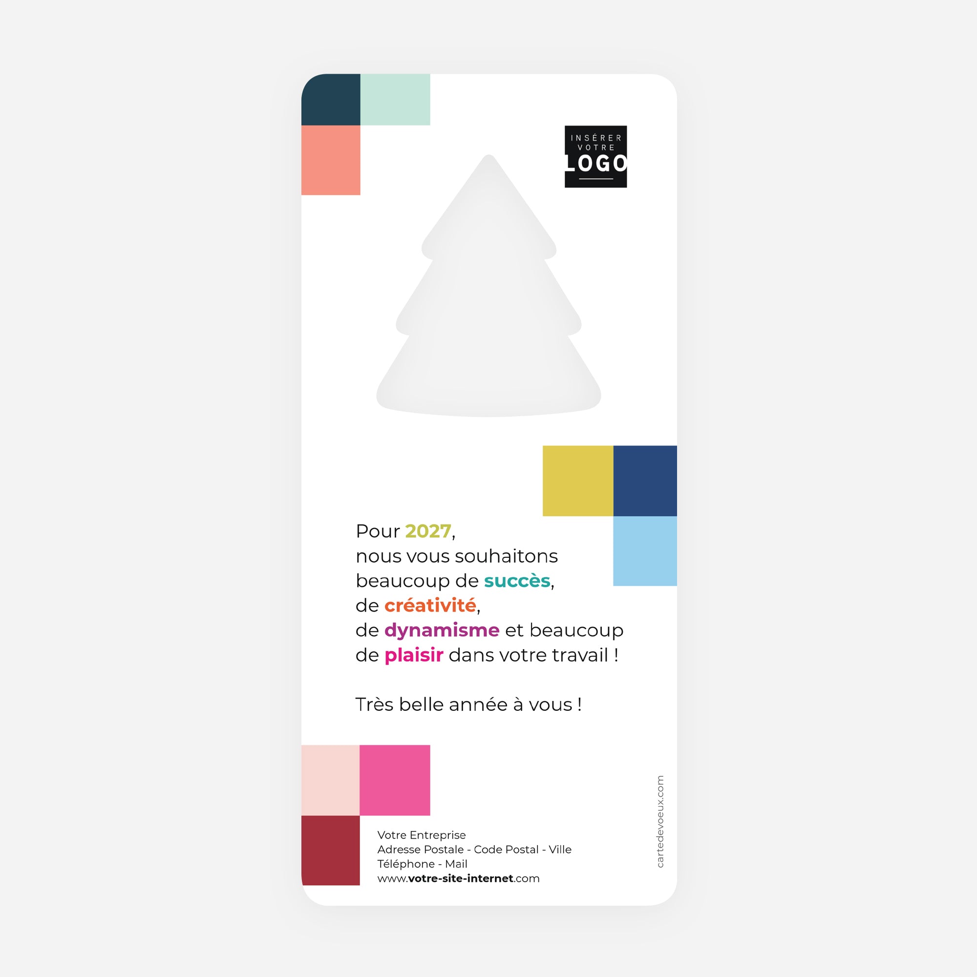 Carrés Créatifs | Vœux professionnels • Carte de voeux • Sapin découpé photo N° 2