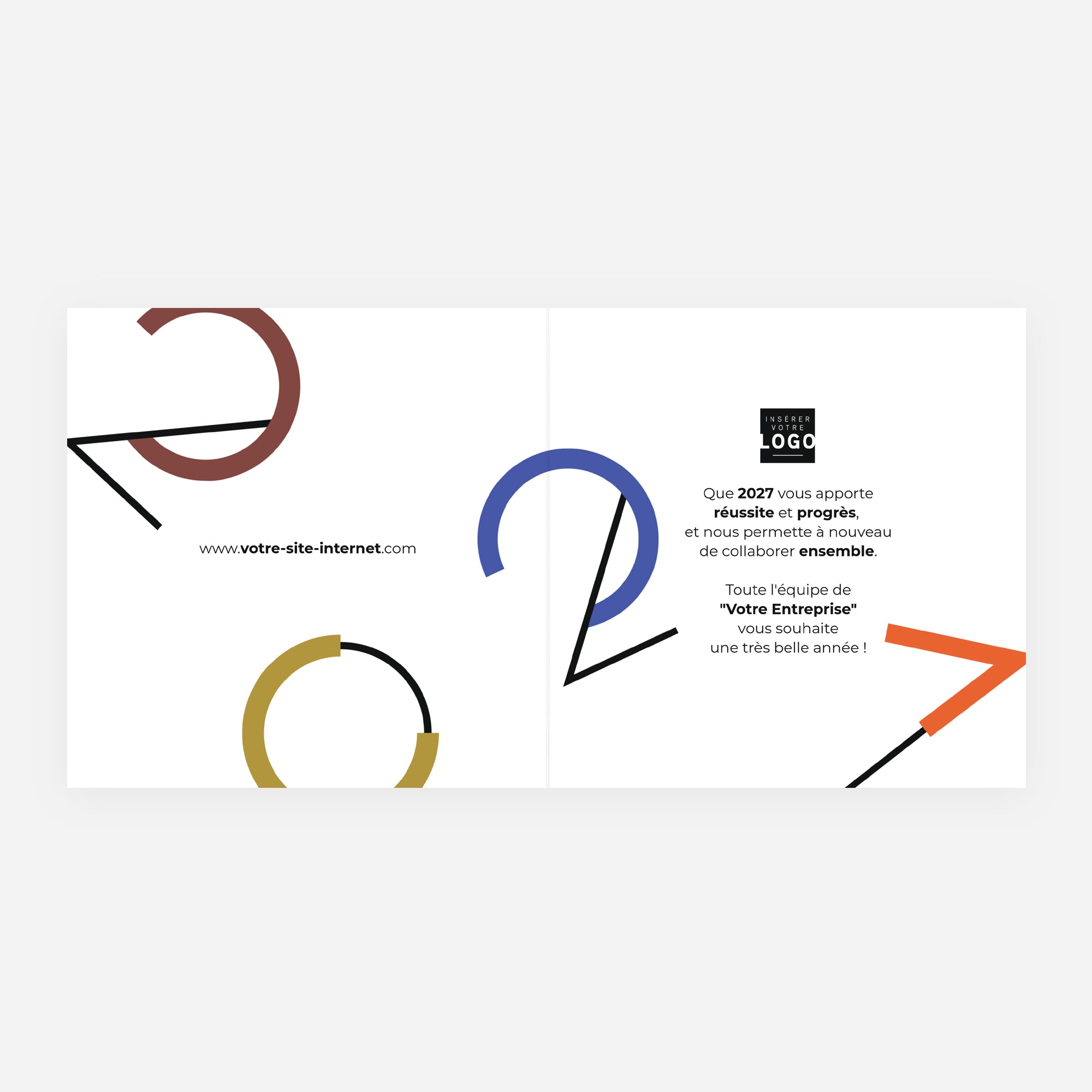 Géométrie des Vœux | Vœux professionnels • Carte de voeux • Carrée pliable photo N° 2