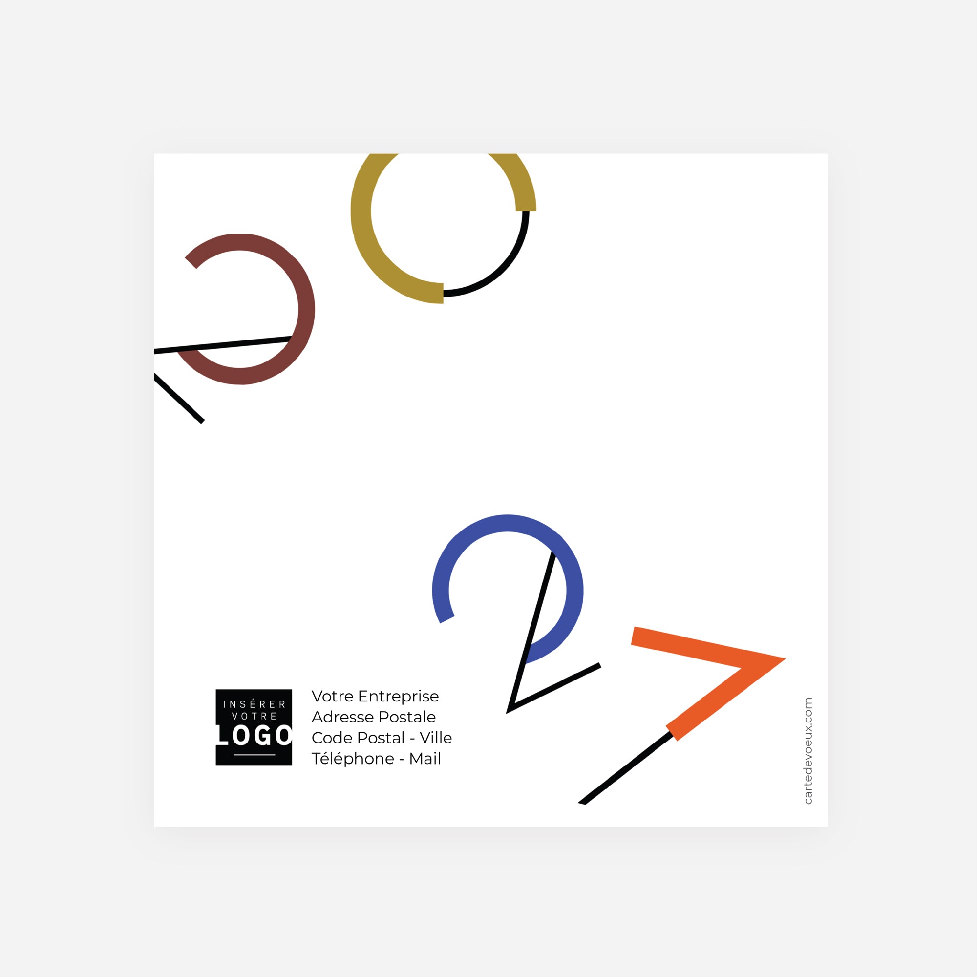Géométrie des Vœux | Vœux professionnels • Carte de voeux • Carrée pliable photo N° 3
