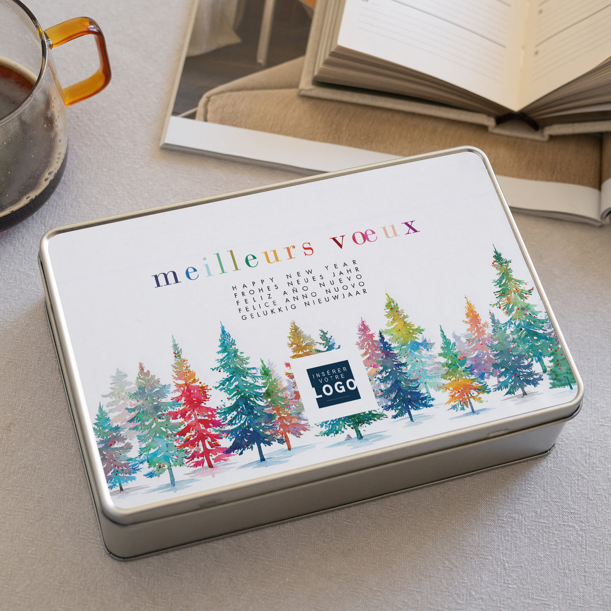 Éclats de Forêt | Cadeau entreprise • Boite métallique • Rectangle photo N° 2