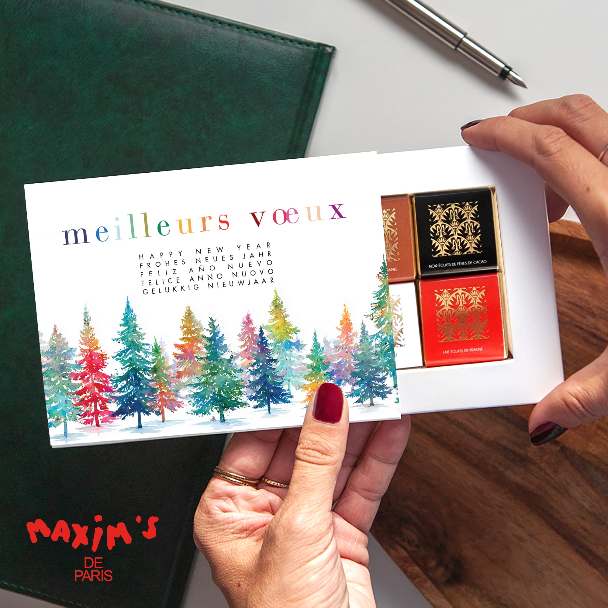 Éclats de Forêt | Vœux professionnels • Boite chocolat personnalisée • Chocolats Maxim's photo N° 1