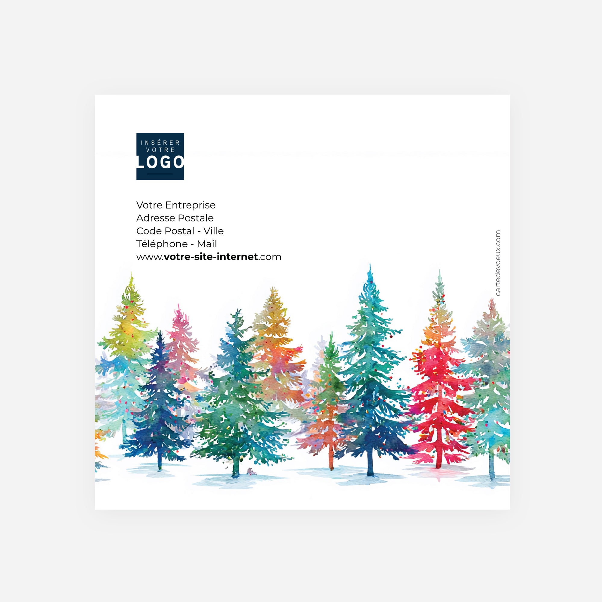 Éclats de Forêt | Vœux professionnels • Carte de voeux • Carrée pliable photo N° 3