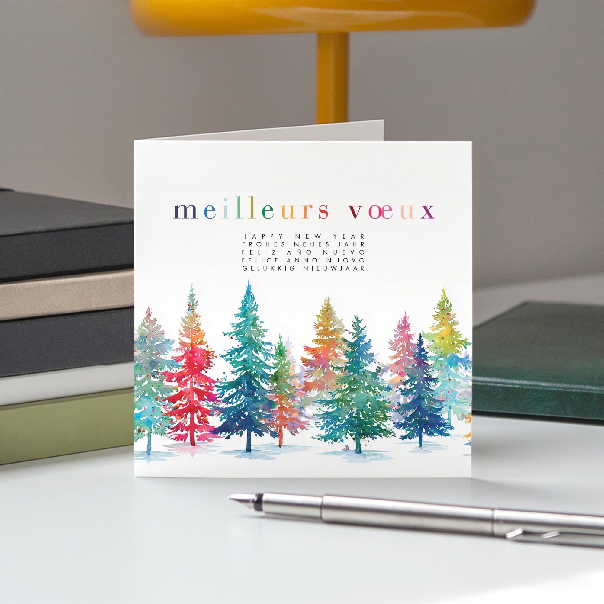 Éclats de Forêt | Vœux professionnels • Carte de voeux • Carrée pliable photo N° 5