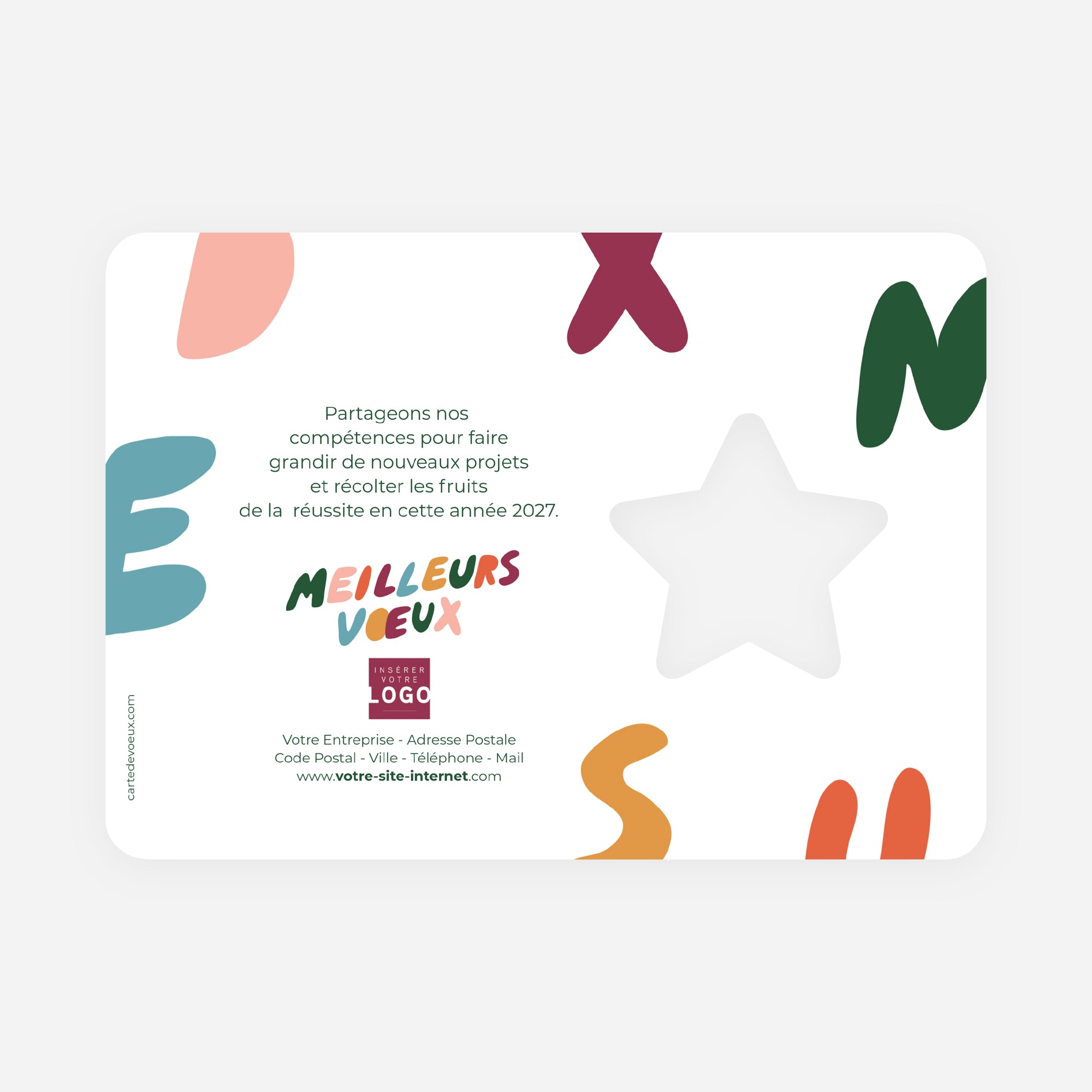 Haut en couleur | Vœux professionnels • Carte de voeux • Étoile découpée photo N° 2