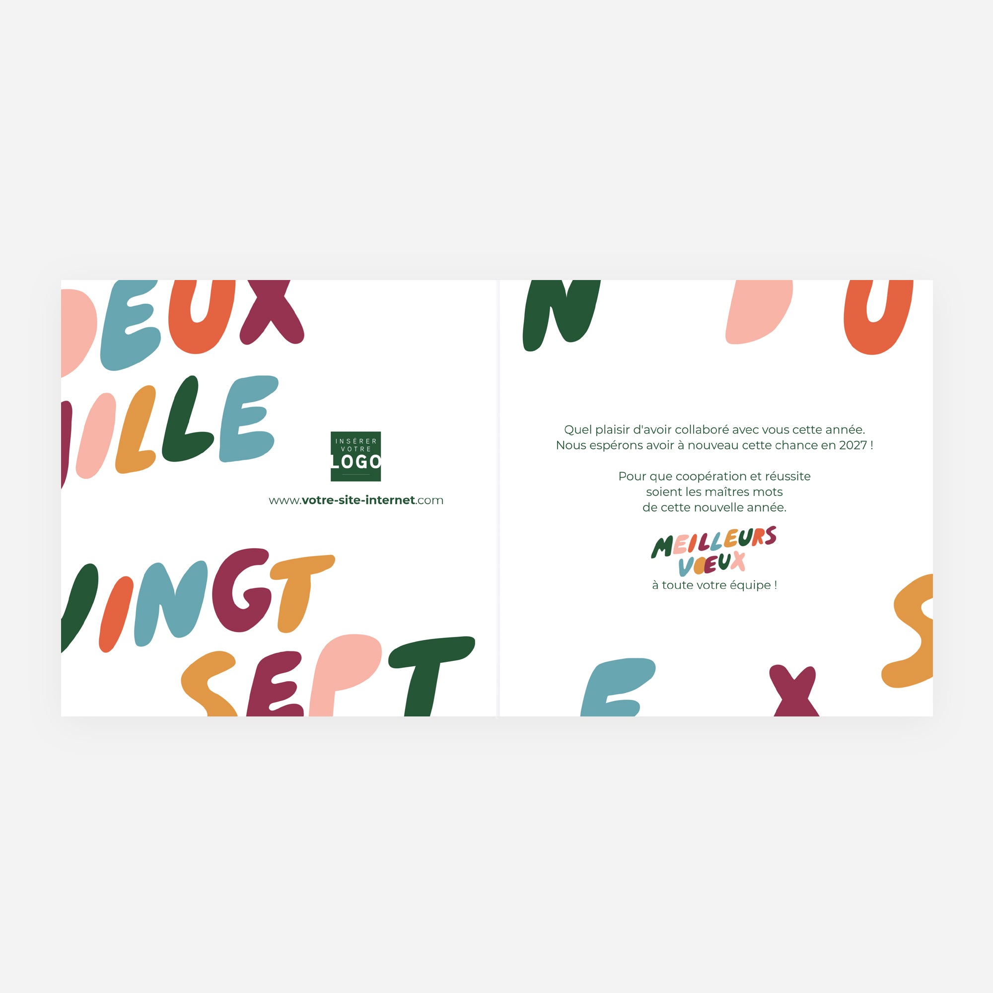 Haut en couleur | Vœux professionnels • Carte de voeux • Carrée pliable photo N° 2