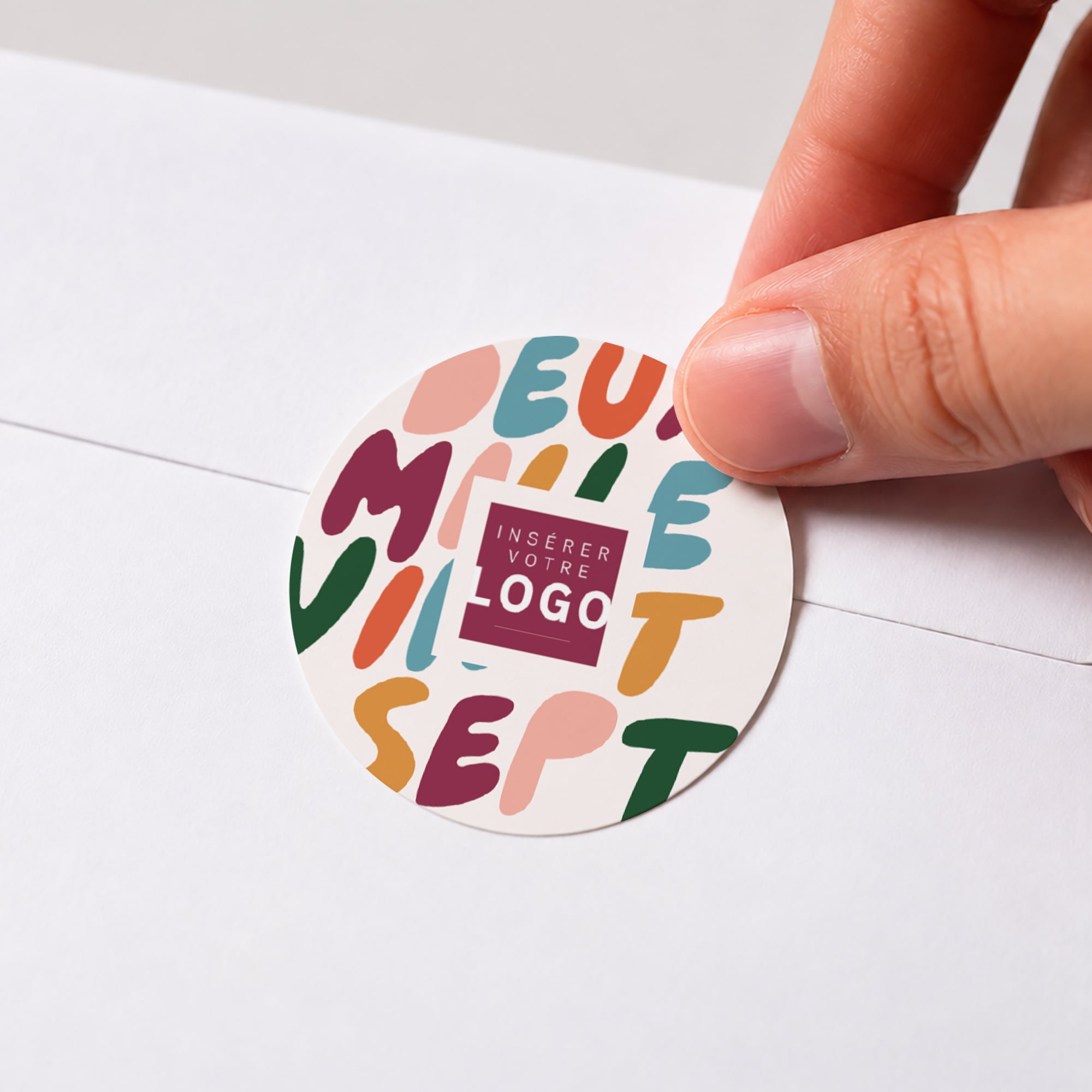 Haut en couleur | Vœux professionnels • Sticker • Rond photo N° 1