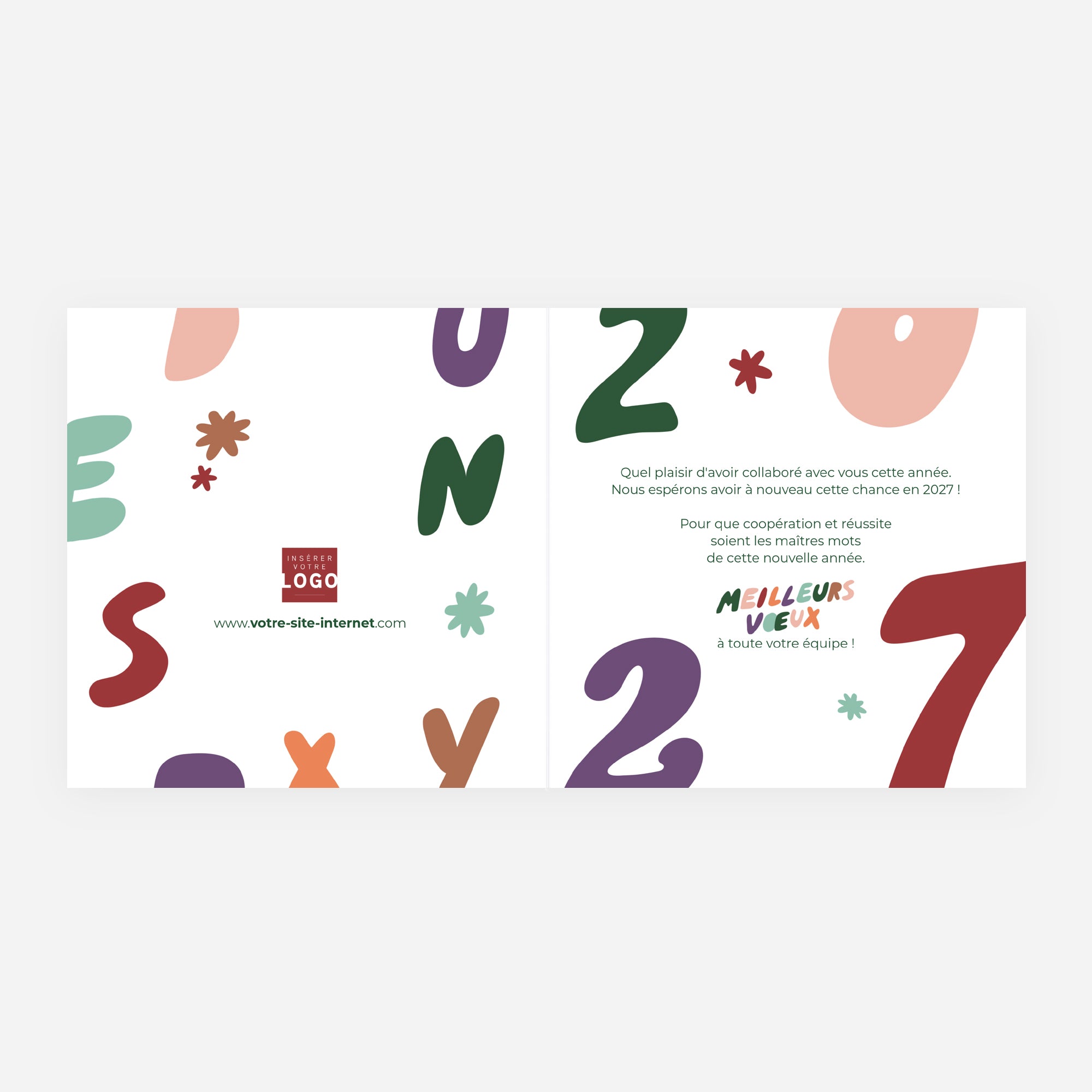 Vœux en Grand | Vœux professionnels • Carte de voeux • Carrée pliable photo N° 2