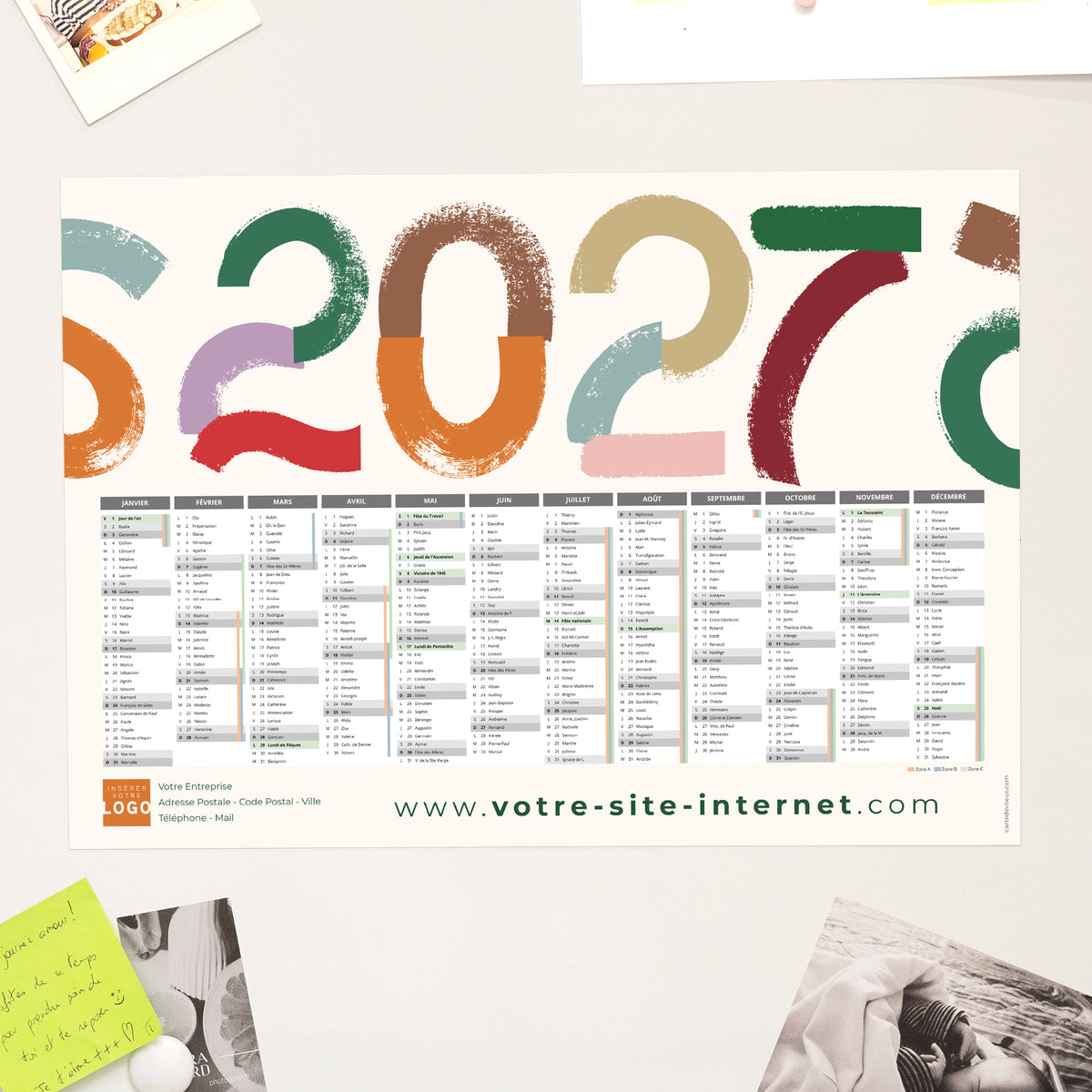 Colorful Year | Cadeau entreprise • Calendrier professionnel • A3 Paysage photo N° 1