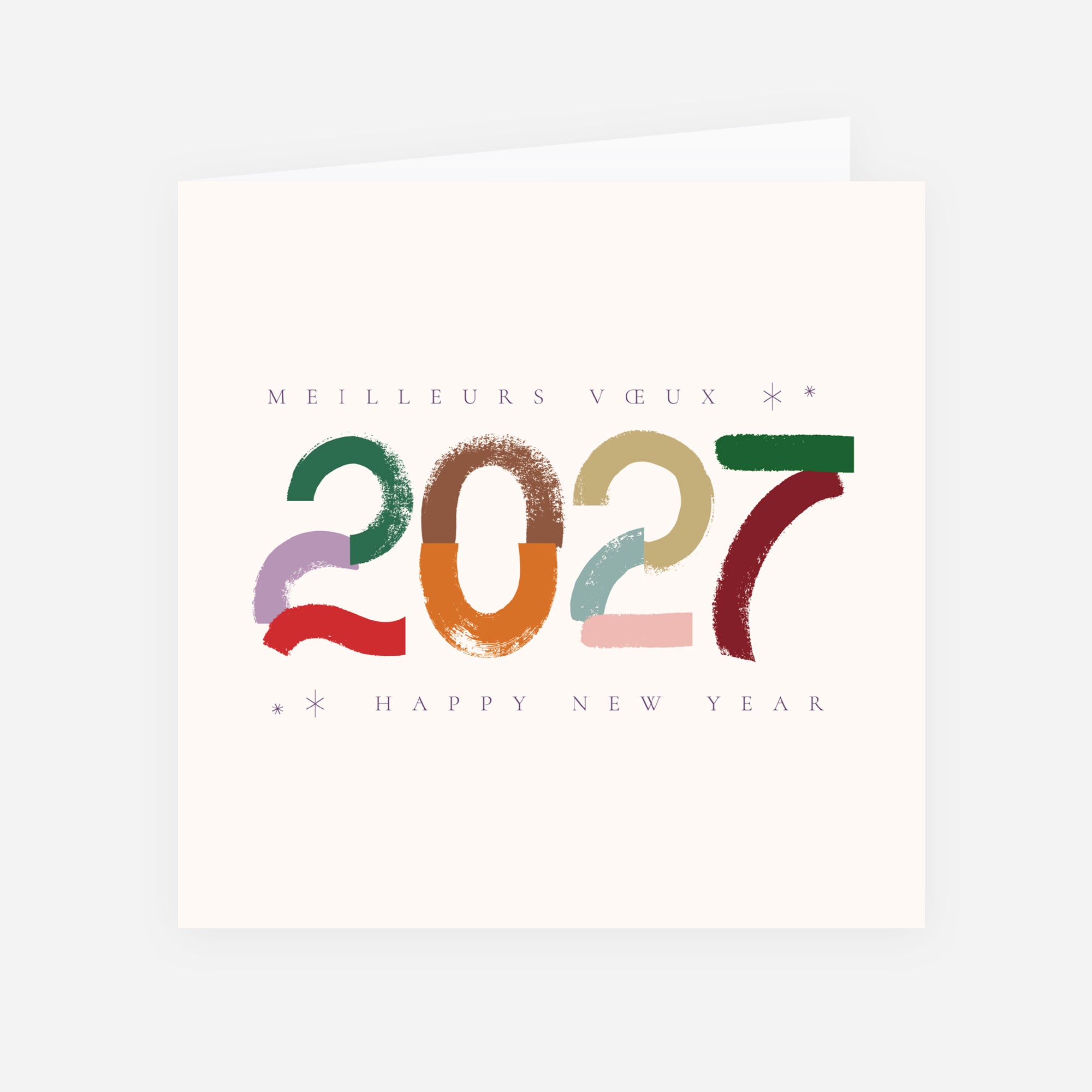 Colorful Year | Vœux professionnels • Carte de voeux • Carrée pliable photo N° 1