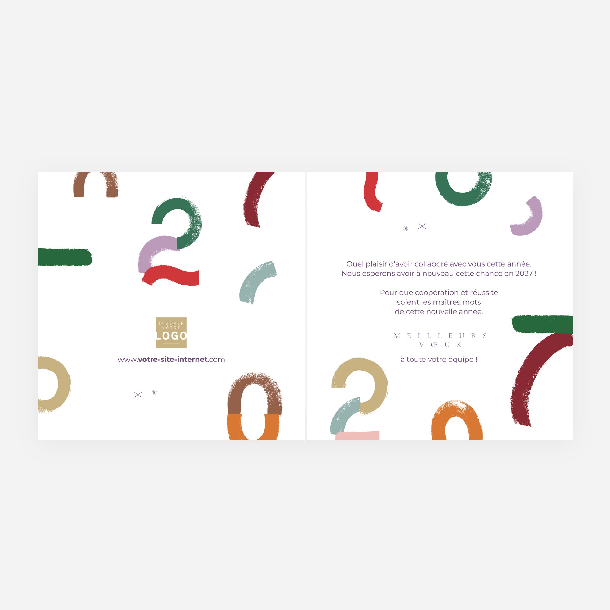 Colorful Year | Vœux professionnels • Carte de voeux • Carrée pliable photo N° 2