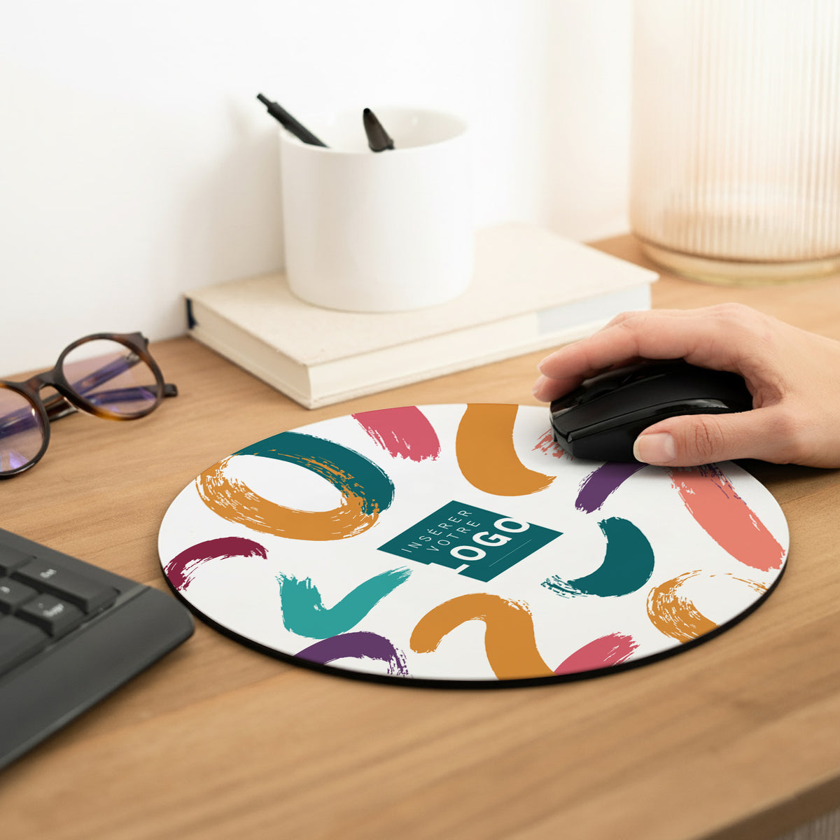 Coups d’Éclat | Cadeau entreprise • Tapis de souris • Ø 20 cm photo N° 2