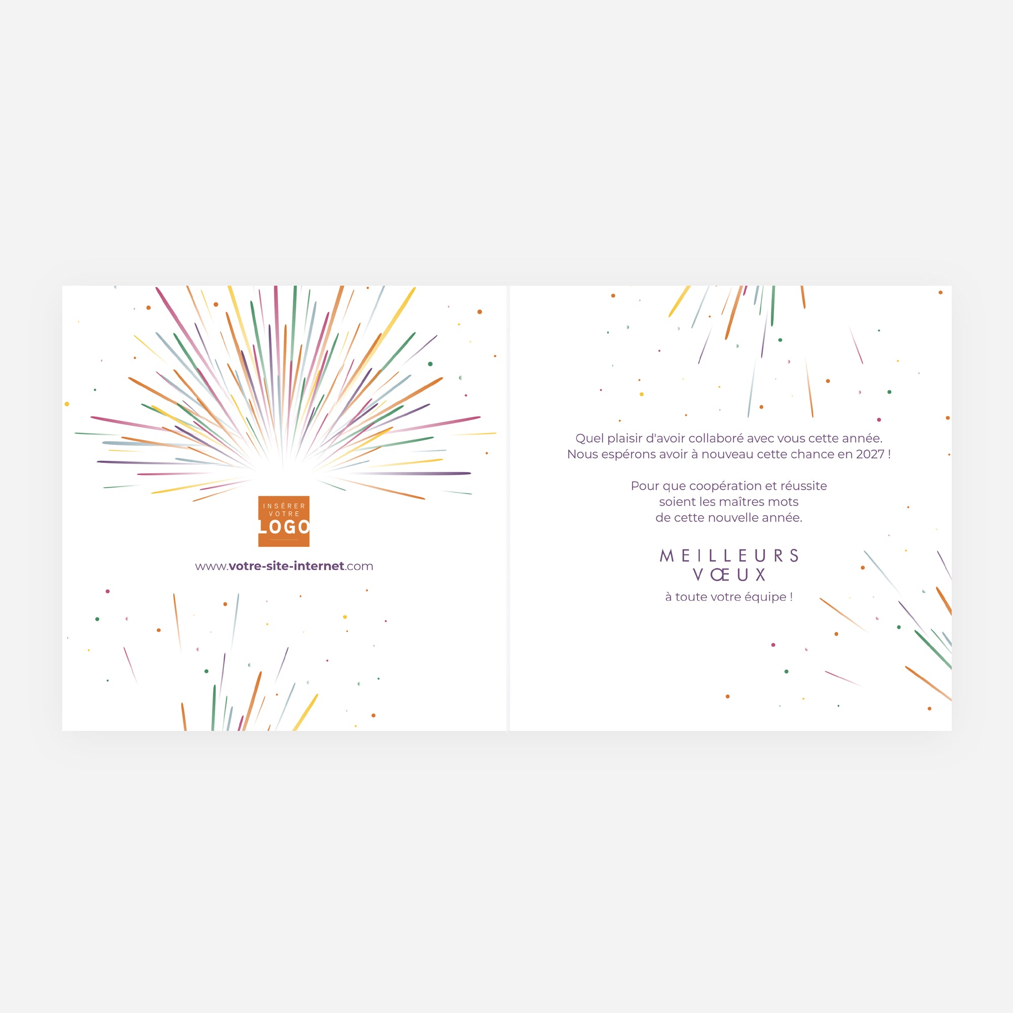 Éclat de Vœux | Vœux professionnels • Carte de voeux • Carrée pliable photo N° 2