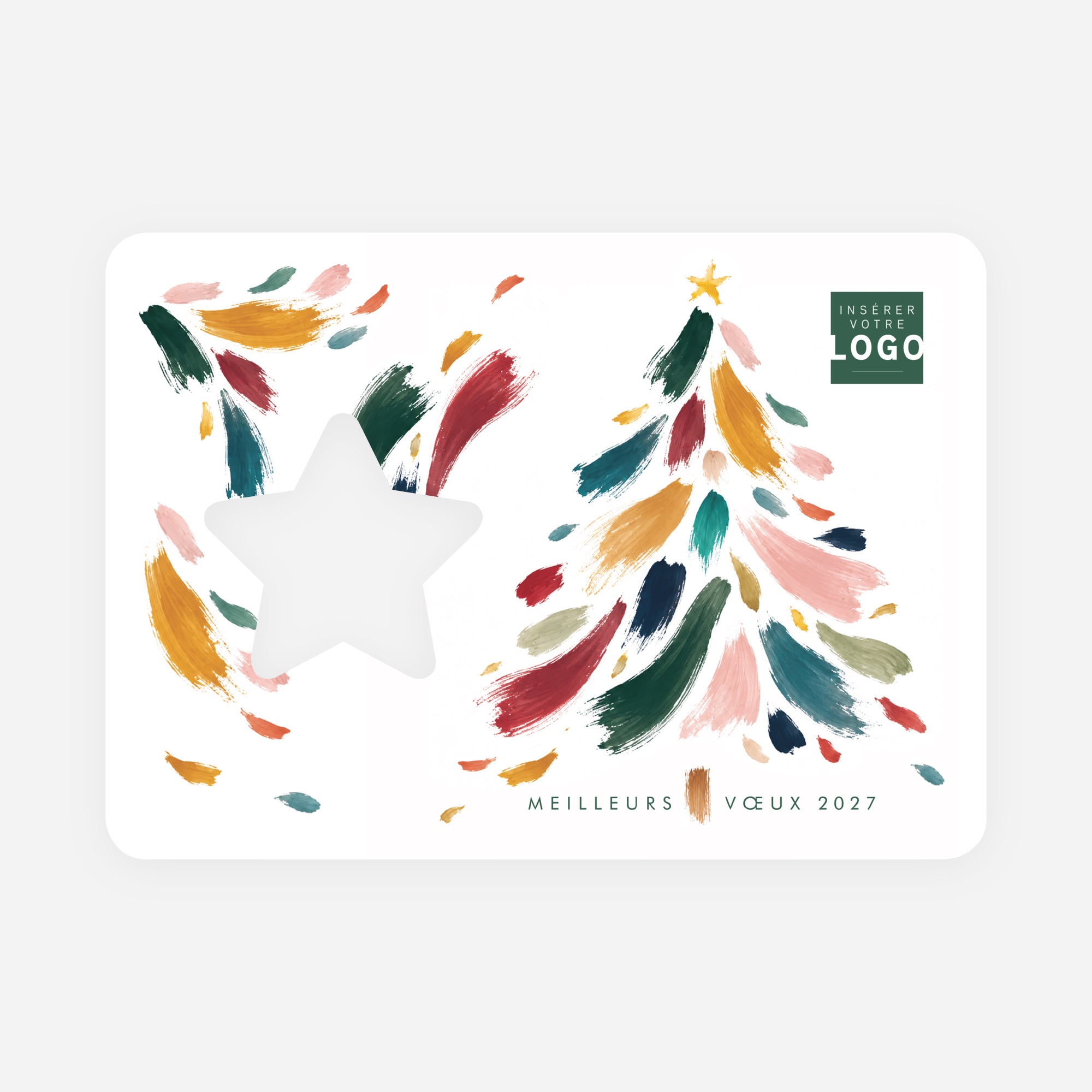 Touches de Noël | Vœux professionnels • Carte de voeux • Étoile découpée photo N° 1