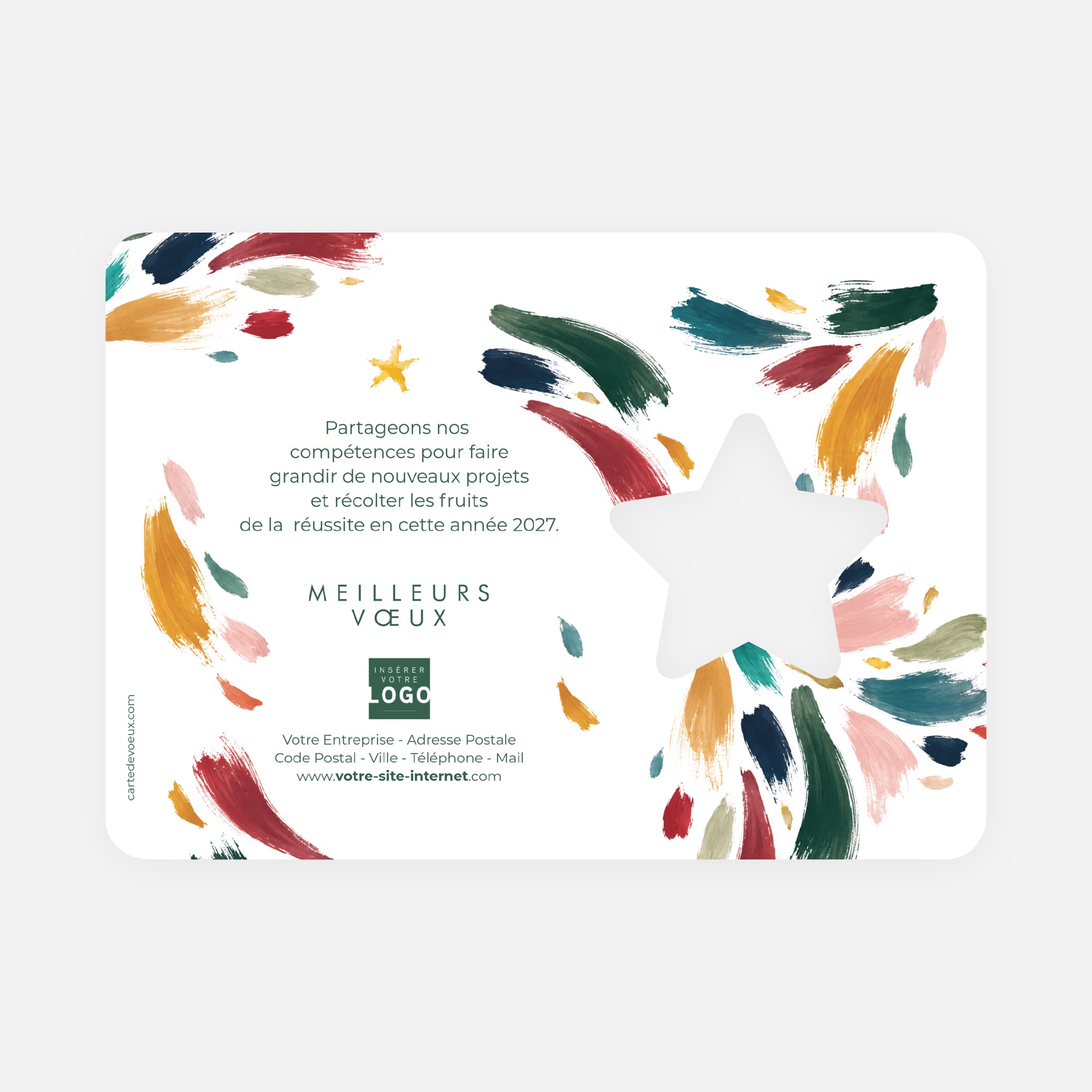 Touches de Noël | Vœux professionnels • Carte de voeux • Étoile découpée photo N° 2