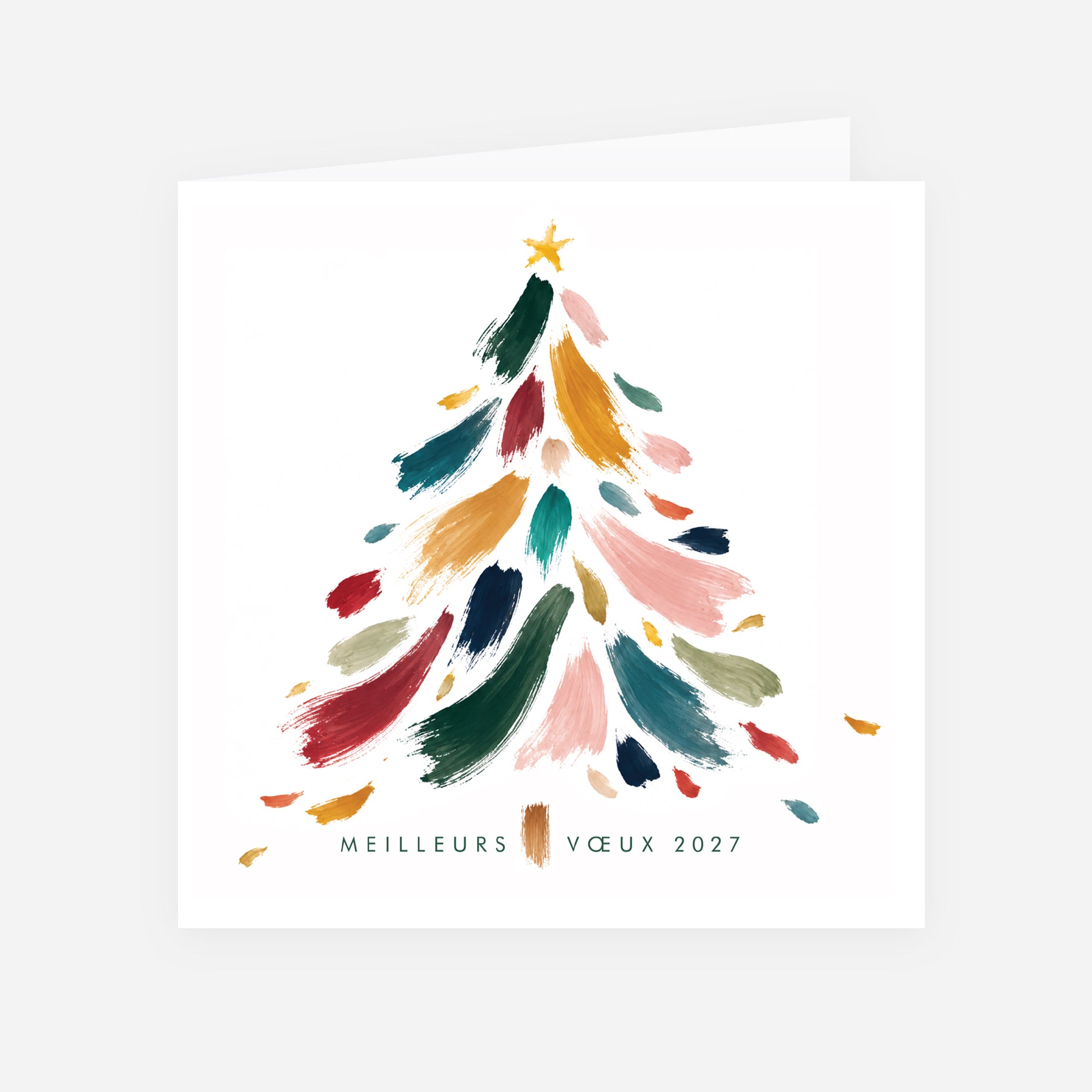 Touches de Noël | Vœux professionnels • Carte de voeux • Carrée pliable photo N° 1