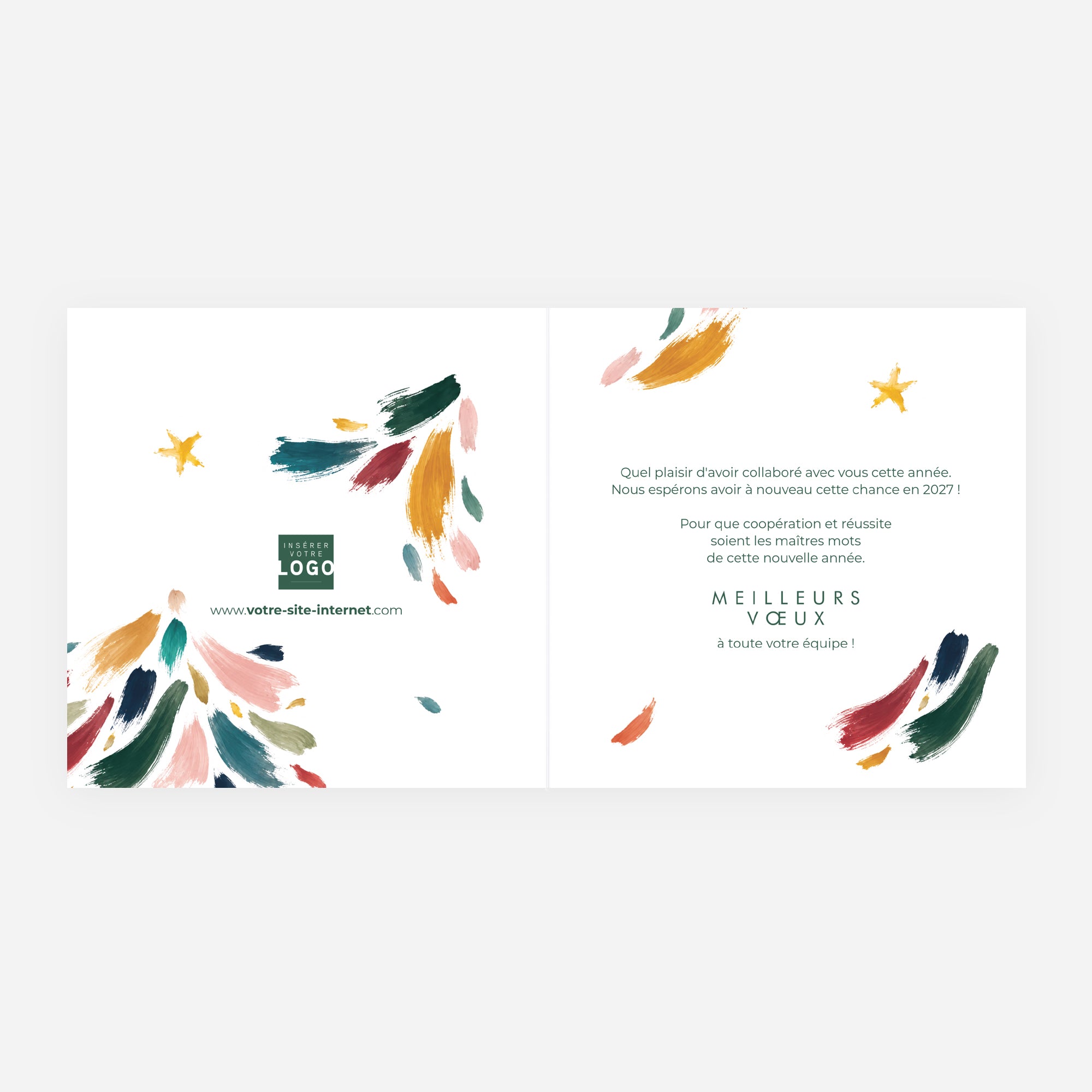 Touches de Noël | Vœux professionnels • Carte de voeux • Carrée pliable photo N° 2