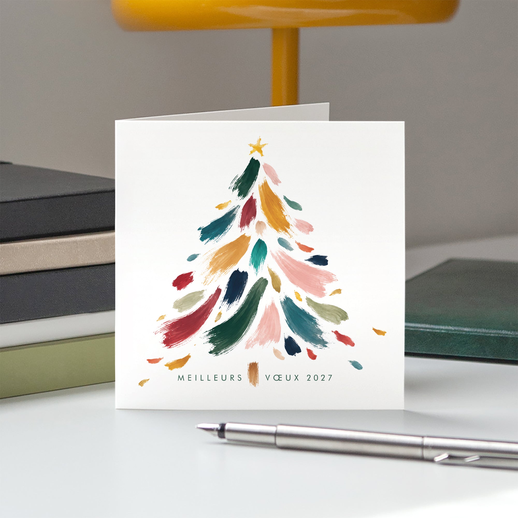 Touches de Noël | Vœux professionnels • Carte de voeux • Carrée pliable photo N° 5