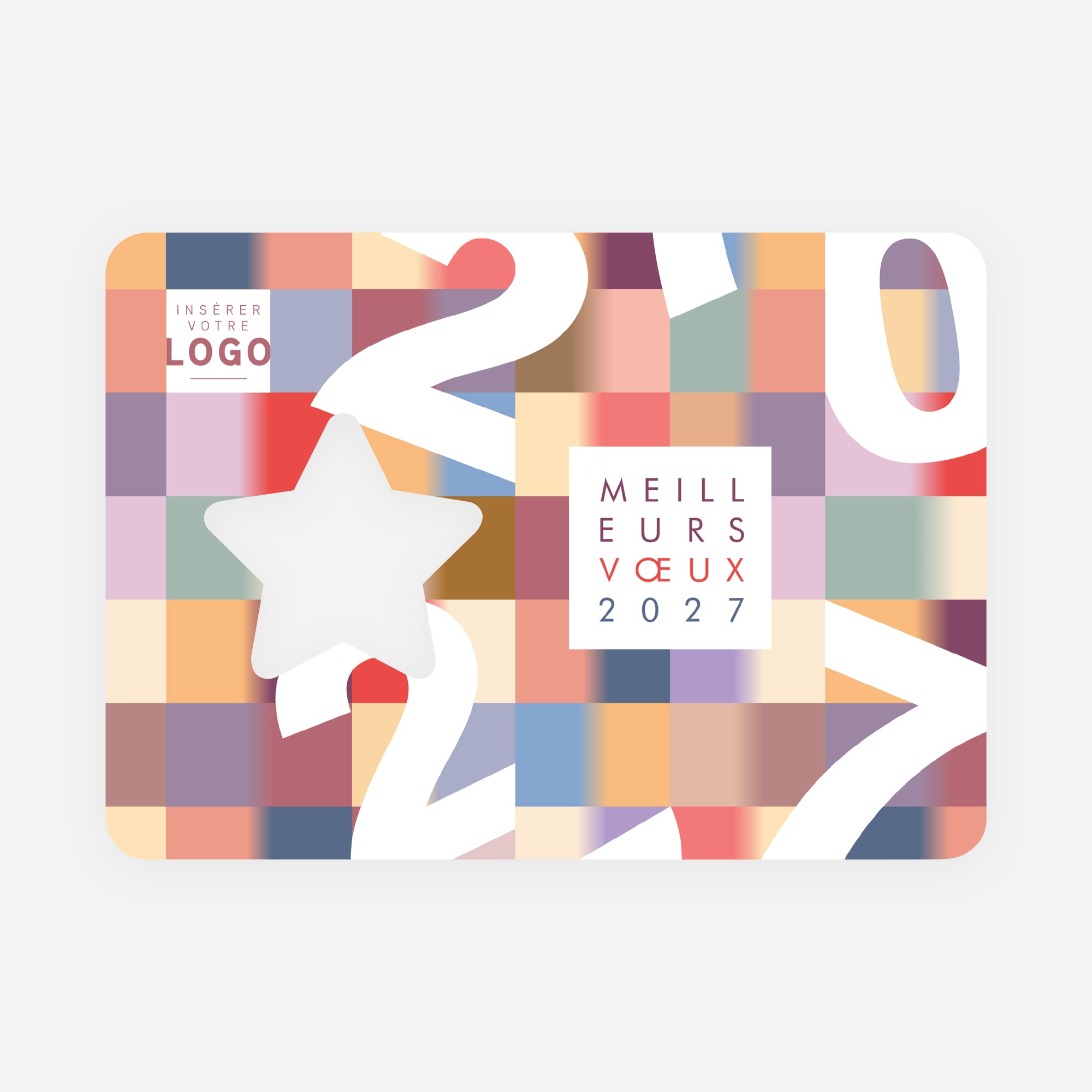 Color Blocks | Vœux professionnels • Carte de voeux • Étoile découpée photo N° 1