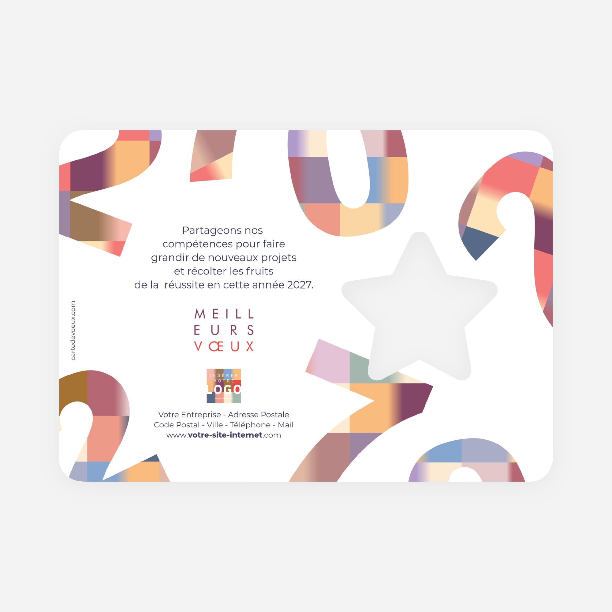 Color Blocks | Vœux professionnels • Carte de voeux • Étoile découpée photo N° 2