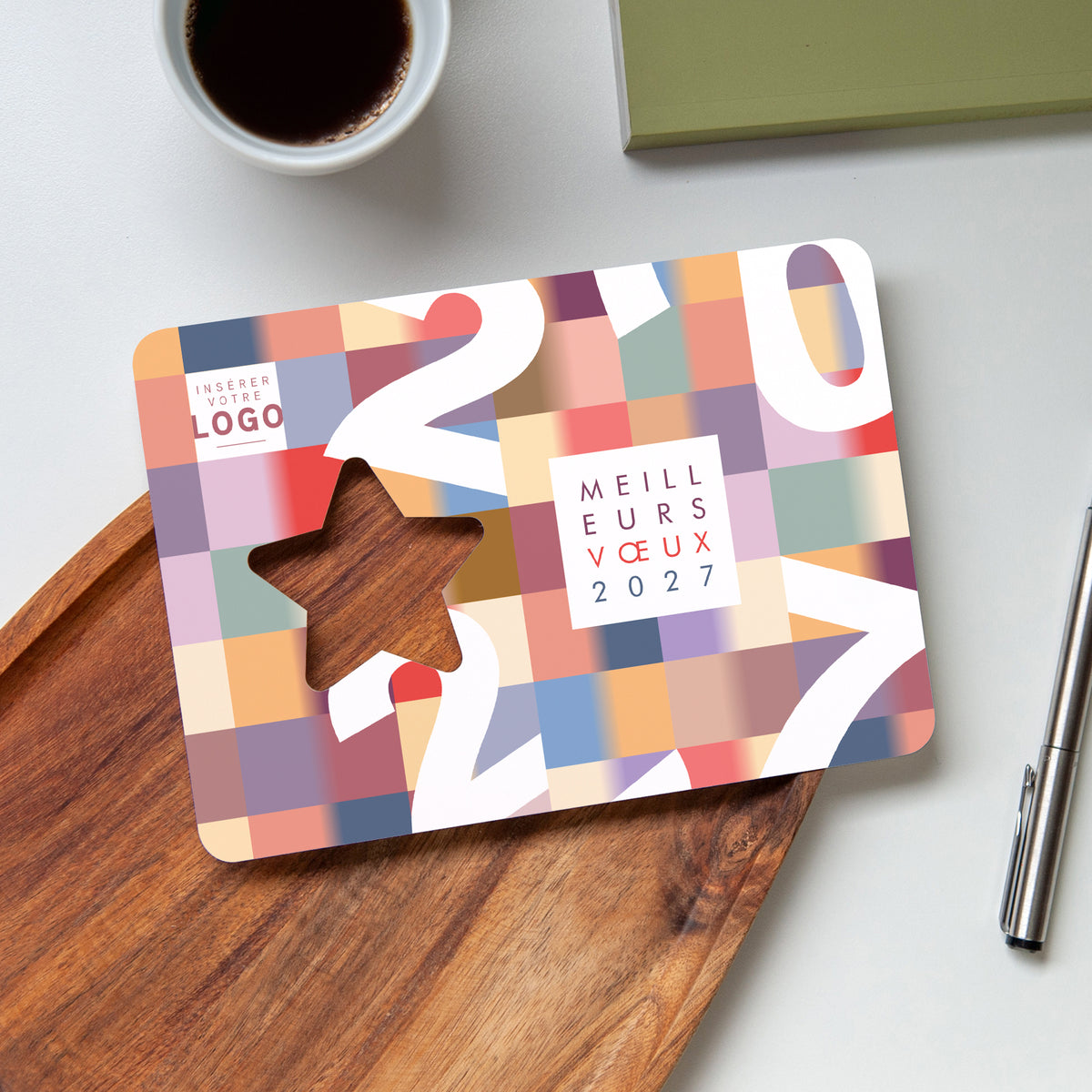 Color Blocks | Vœux professionnels • Carte de voeux • Étoile découpée photo N° 4