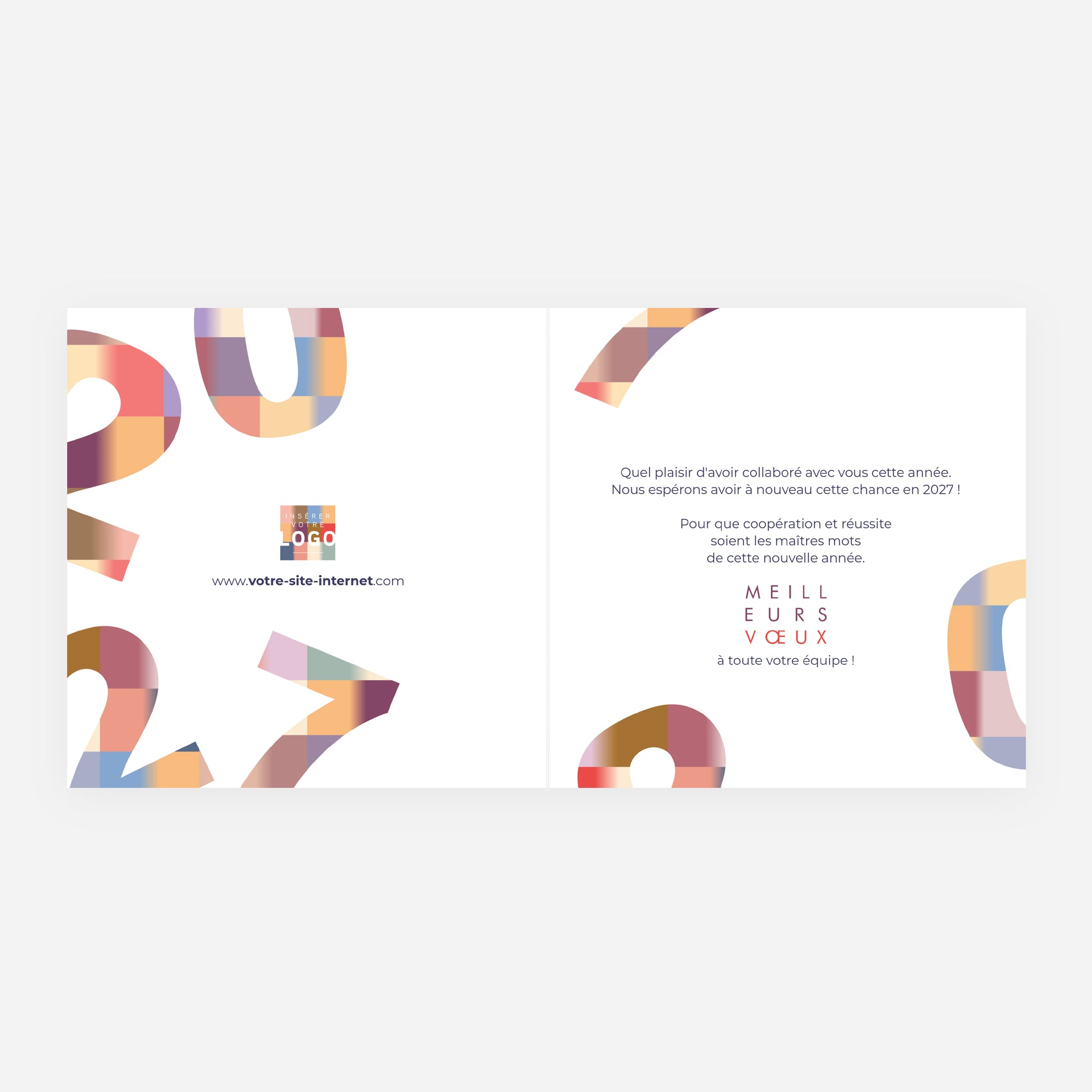 Color Blocks | Vœux professionnels • Carte de voeux • Carrée pliable photo N° 2