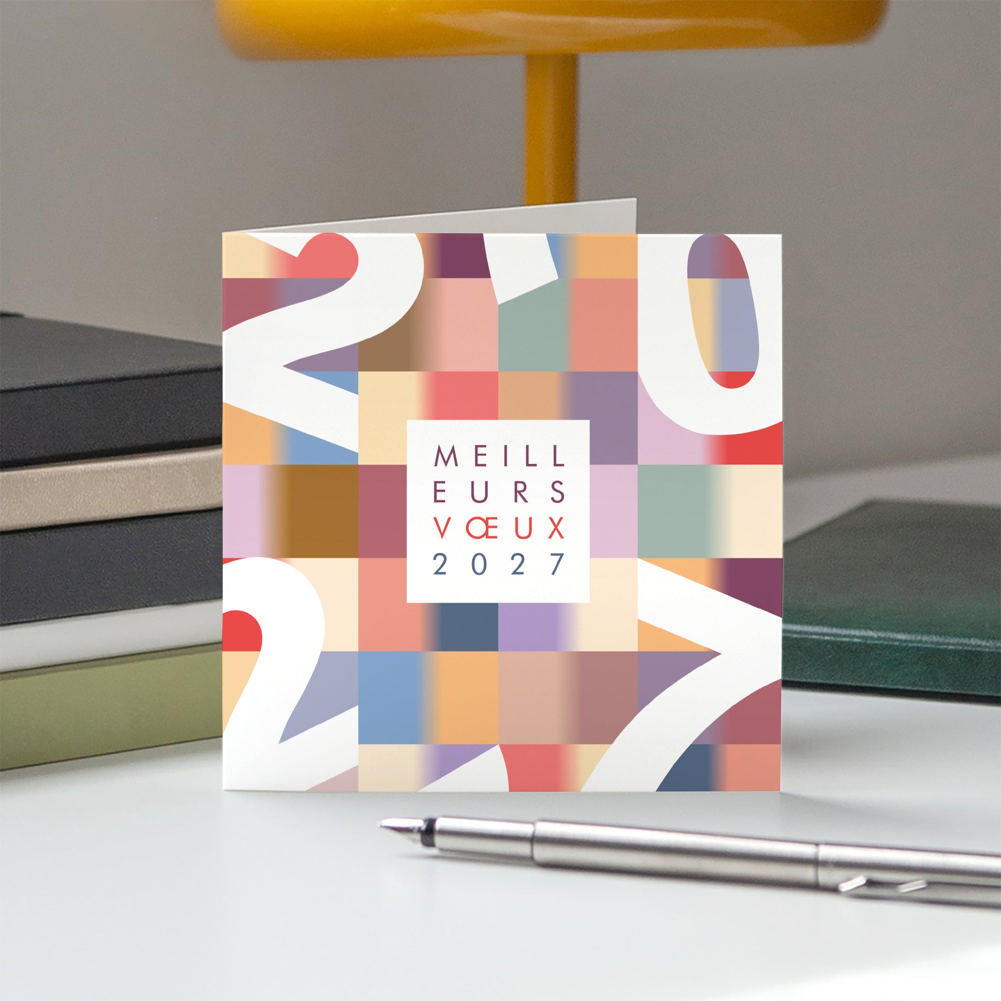 Color Blocks | Vœux professionnels • Carte de voeux • Carrée pliable photo N° 5