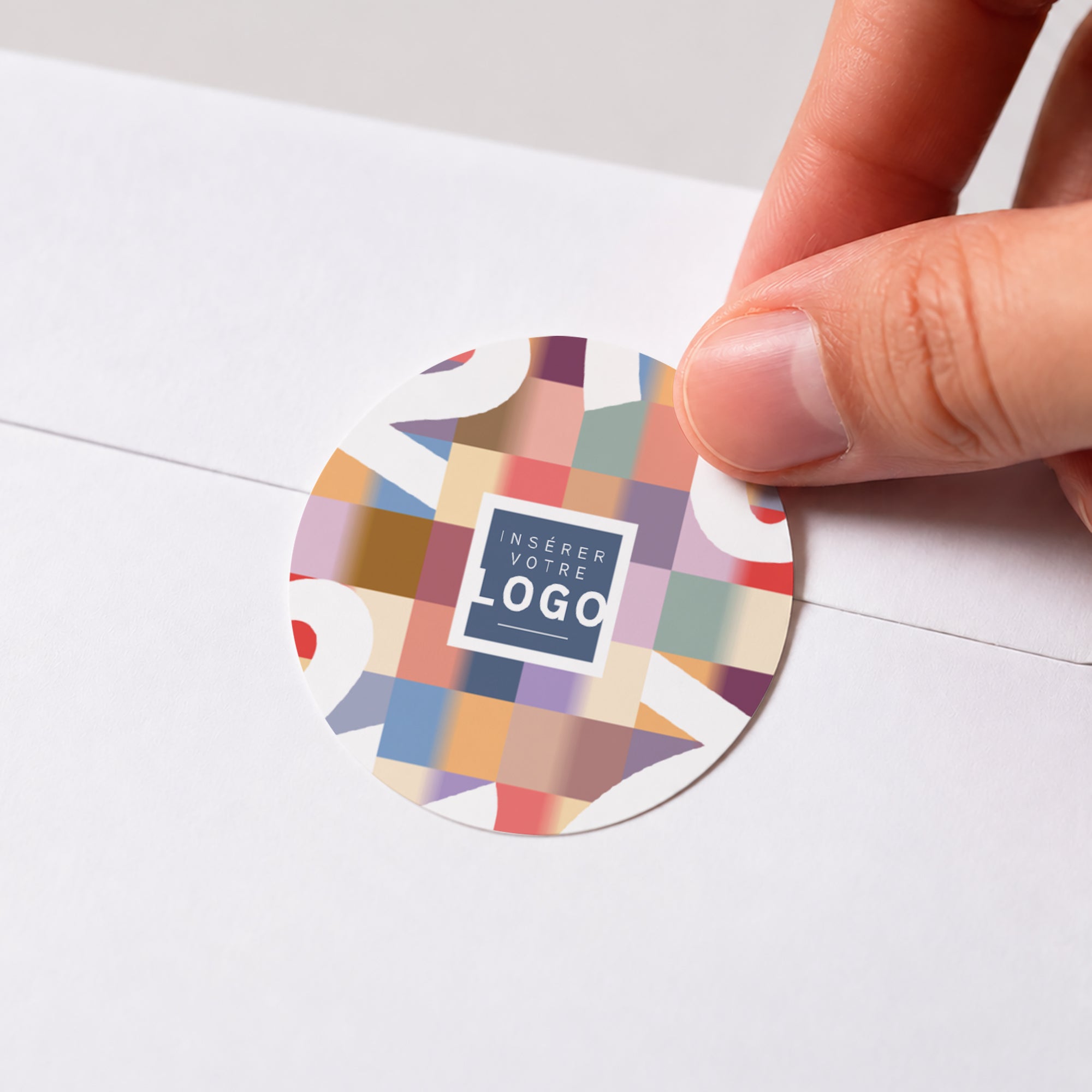 Color Blocks | Vœux professionnels • Sticker • Rond photo N° 1